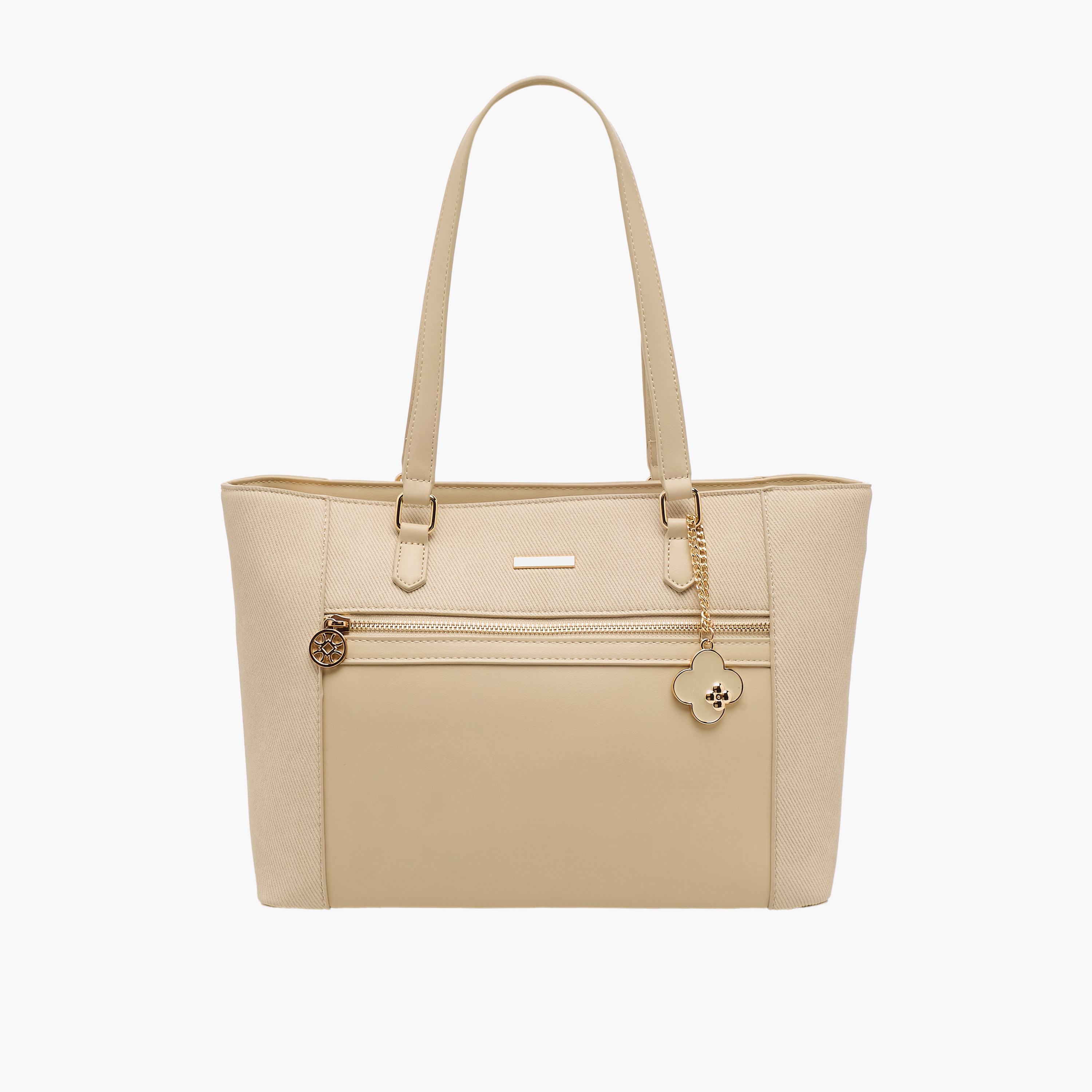 Sasha Textured Tote Bag with Charm-women-bagsandwallets-handbags-image-1