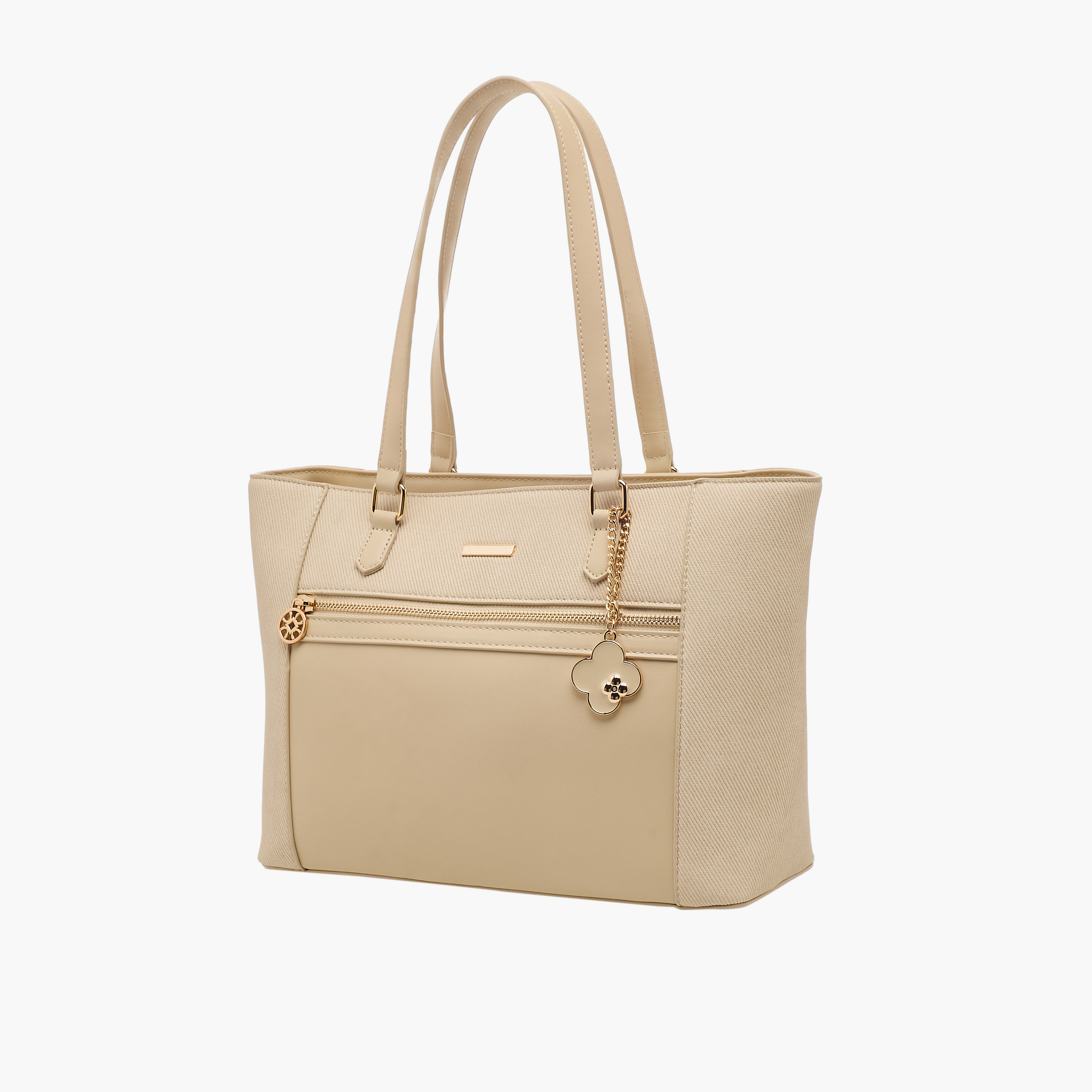 Sasha Textured Tote Bag with Charm-women-bagsandwallets-handbags-image-3