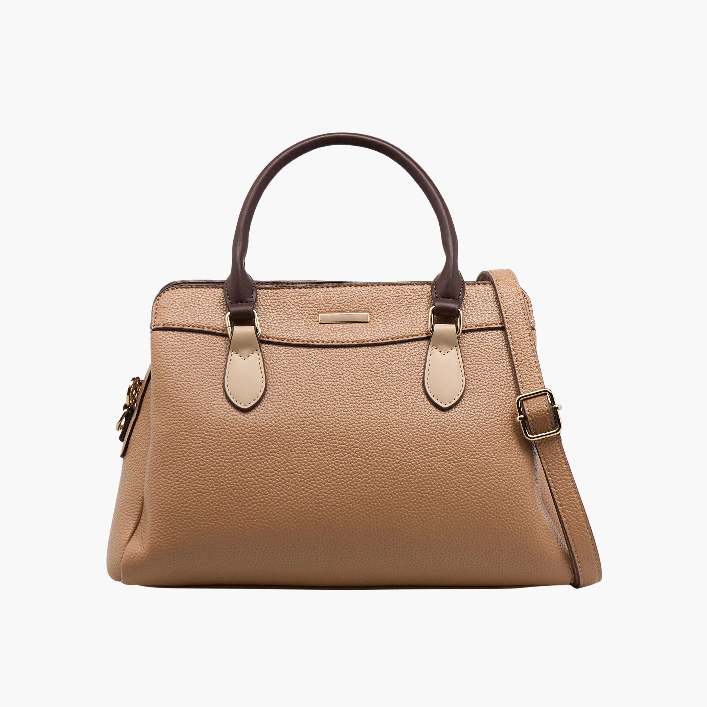 Sasha Textured Satchel Bag with Detachable Strap-women-bagsandwallets-handbags-image-1