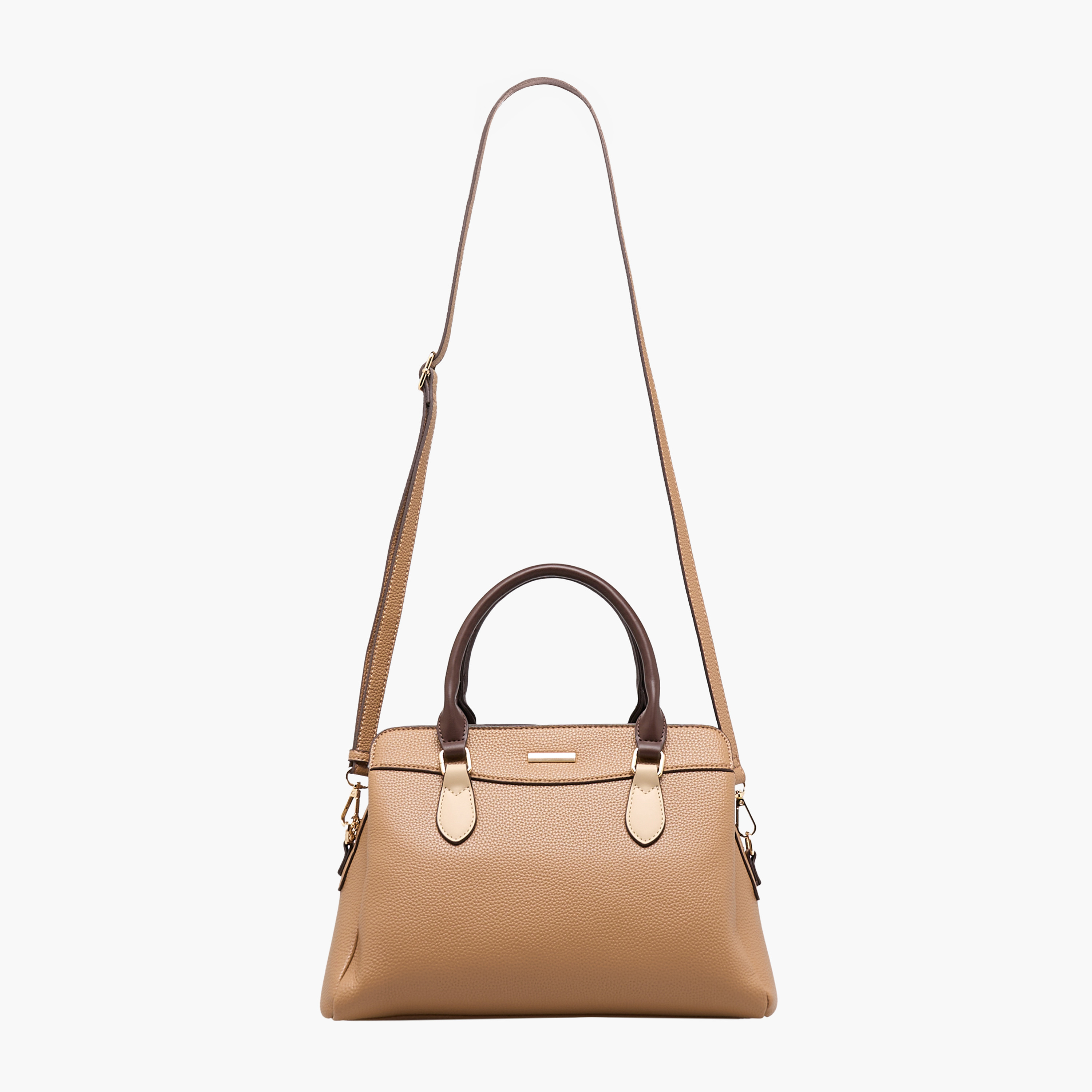 Sasha Textured Satchel Bag with Detachable Strap-women-bagsandwallets-handbags-image-2