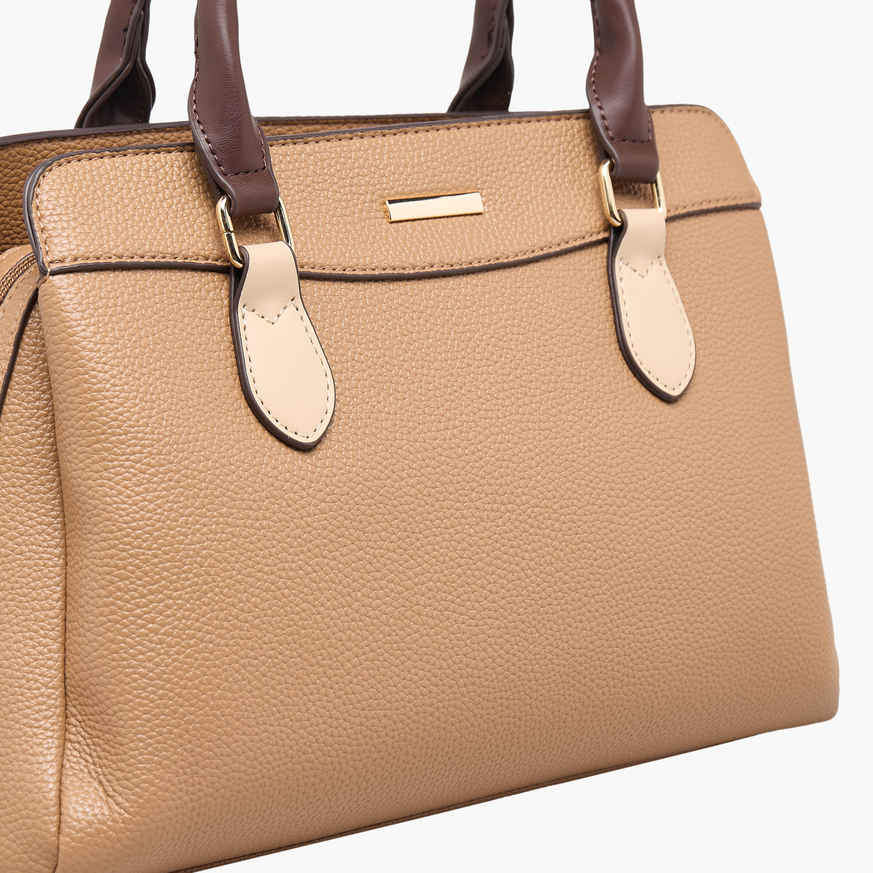Sasha Textured Satchel Bag with Detachable Strap-women-bagsandwallets-handbags-image-4