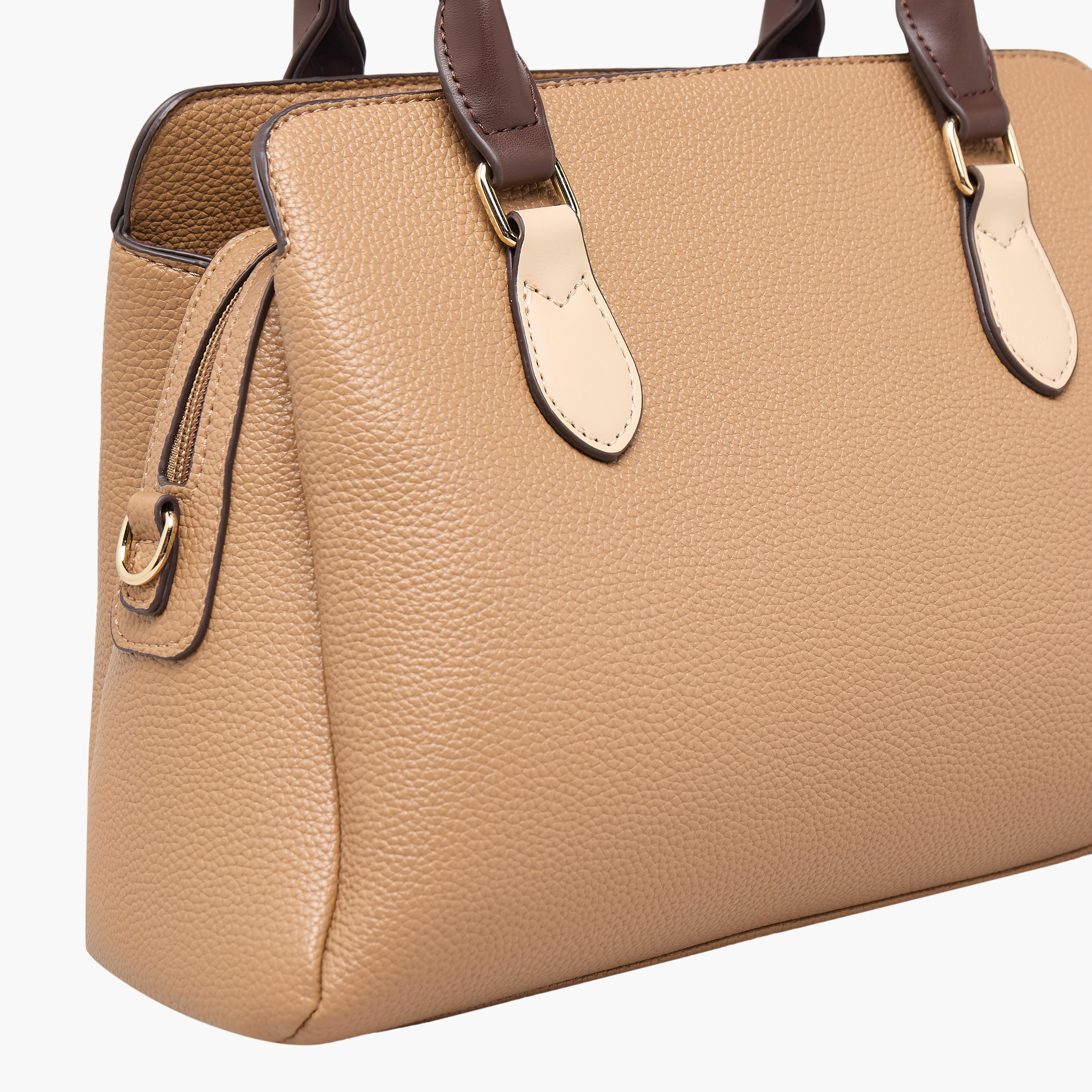 Sasha Textured Satchel Bag with Detachable Strap-women-bagsandwallets-handbags-image-5