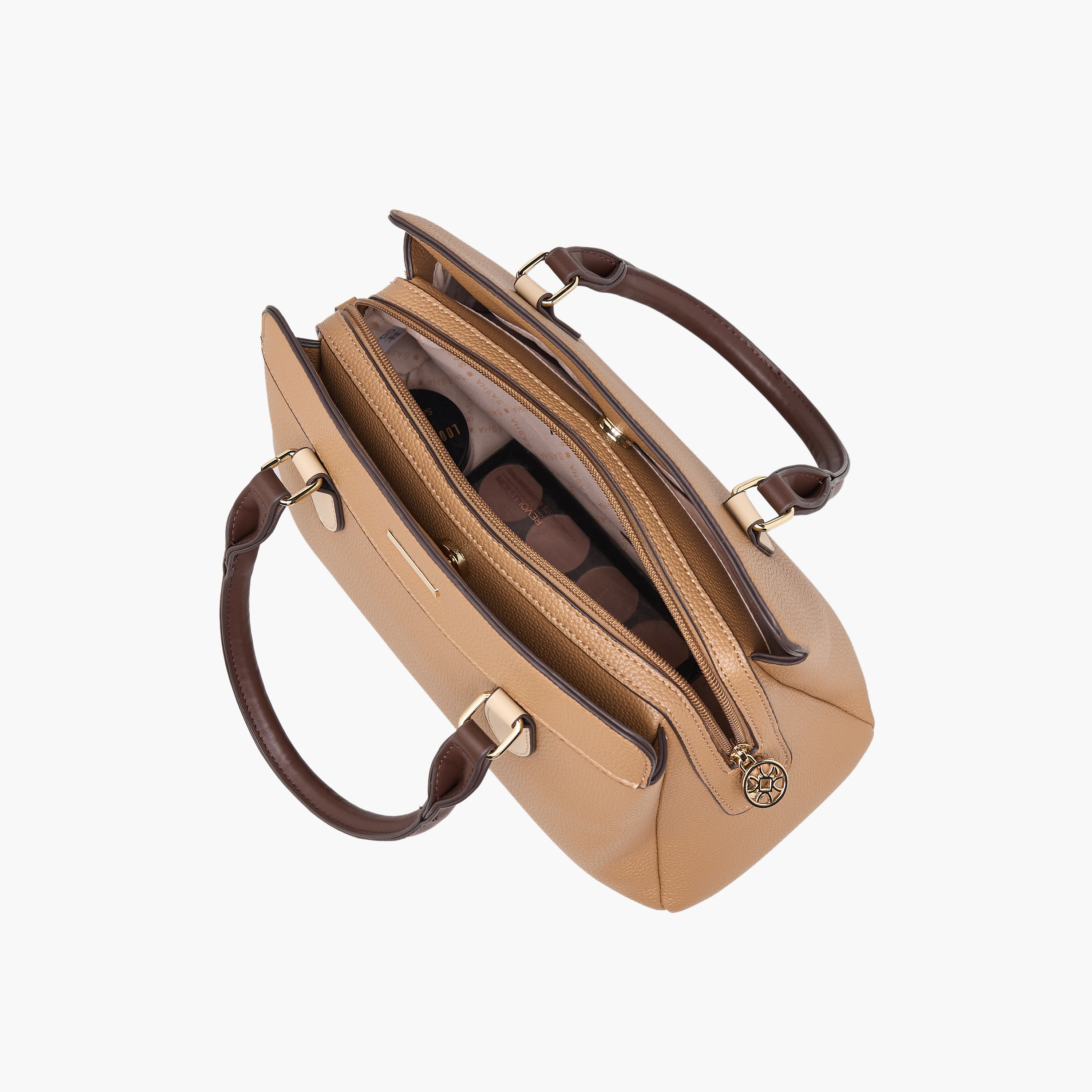 Sasha Textured Satchel Bag with Detachable Strap-women-bagsandwallets-handbags-image-7