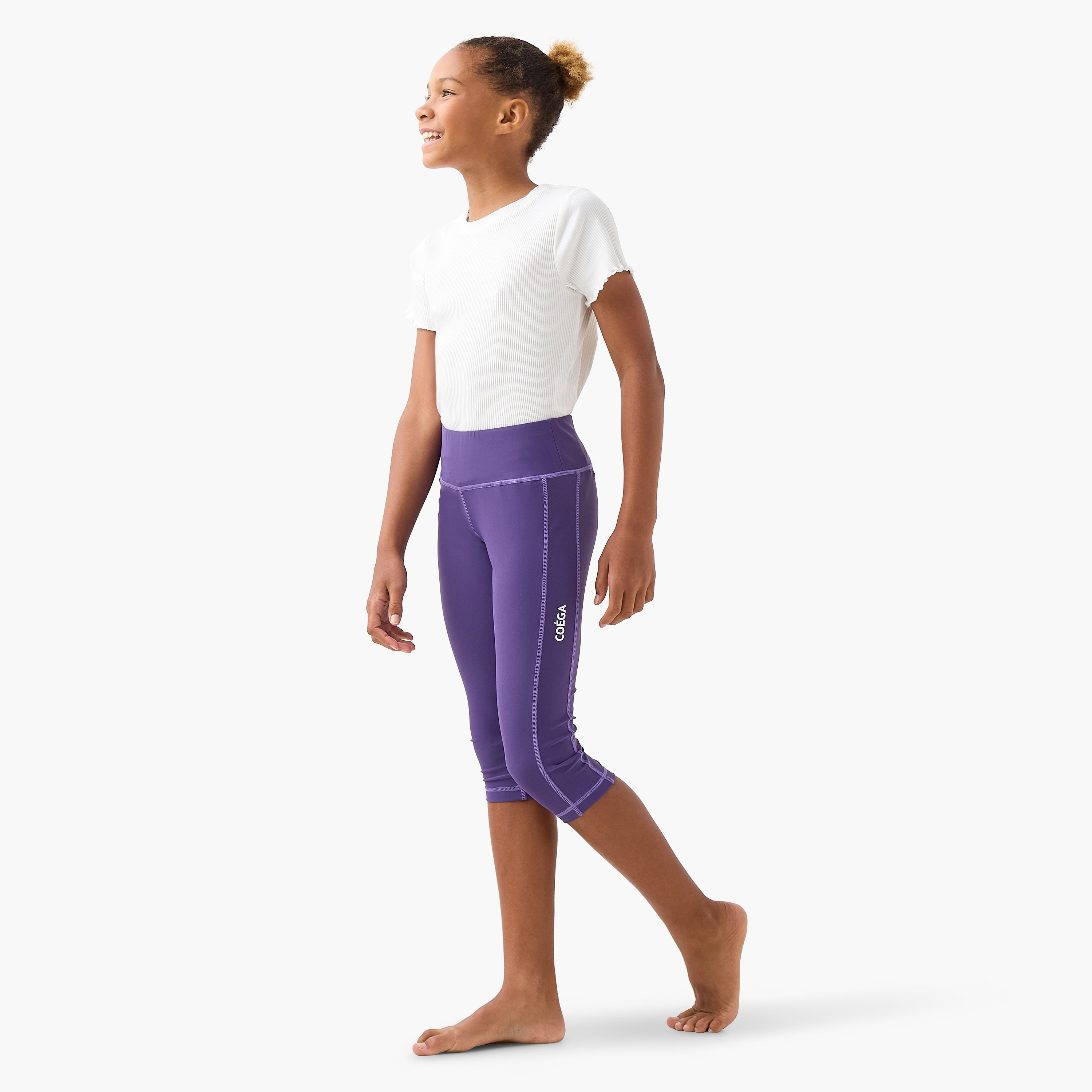 COEGA Girls 3/4 Tights, Purple Blue Tropical-girls-clothing-sportswear-swimwear-image-6