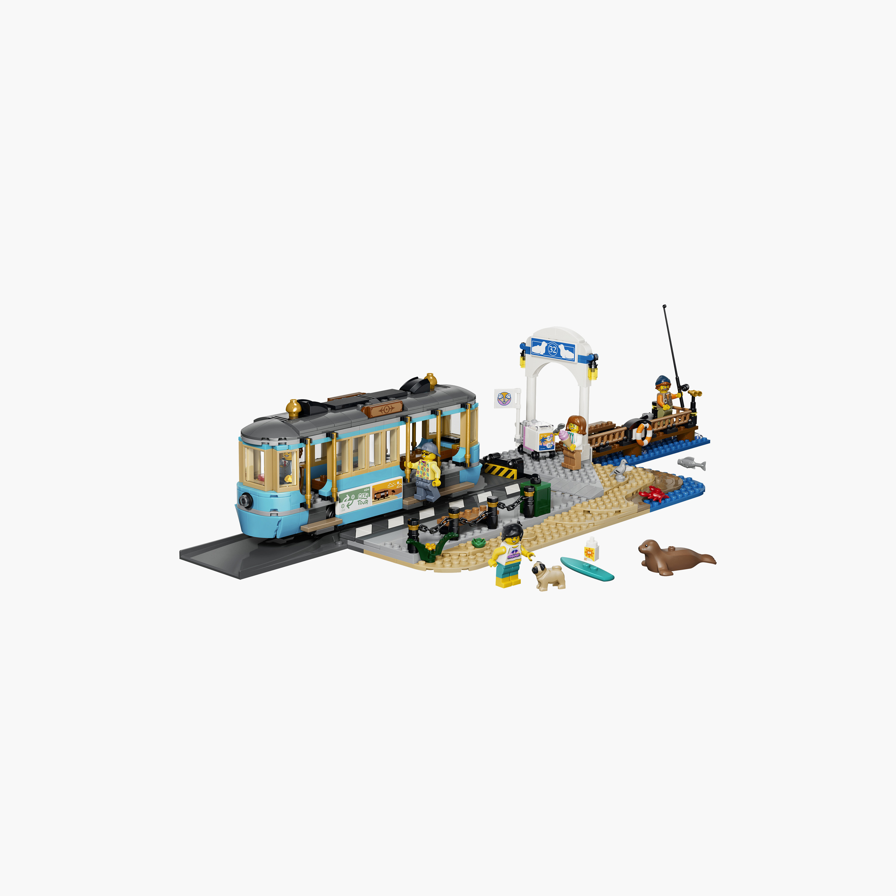 مجموعة ألعاب مكعبات ترام شارع الشاطئ الكلاسيكي "ليغو سيتي"-toys-buildingblocks-blocks-image-2
