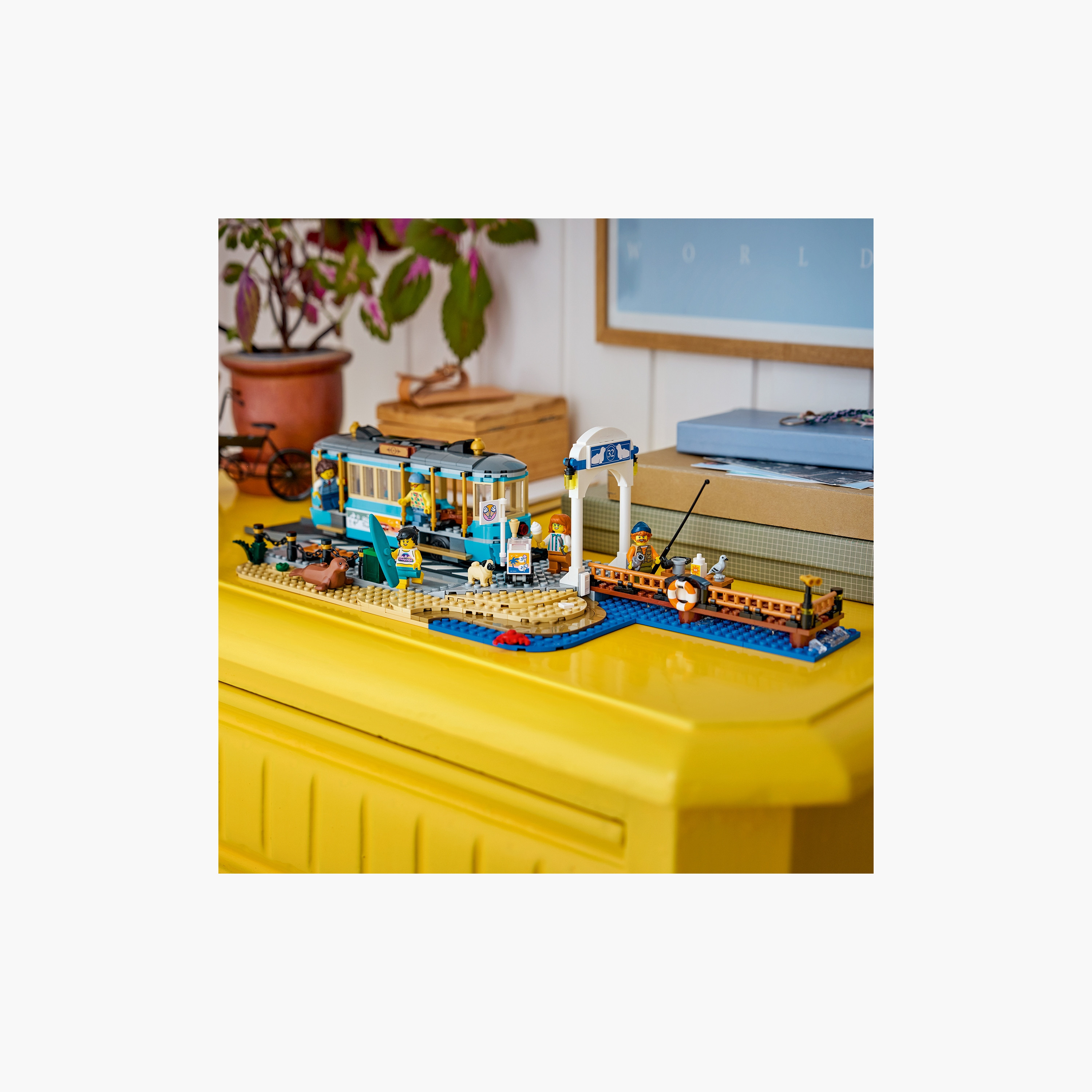 مجموعة ألعاب مكعبات ترام شارع الشاطئ الكلاسيكي "ليغو سيتي"-toys-buildingblocks-blocks-image-4