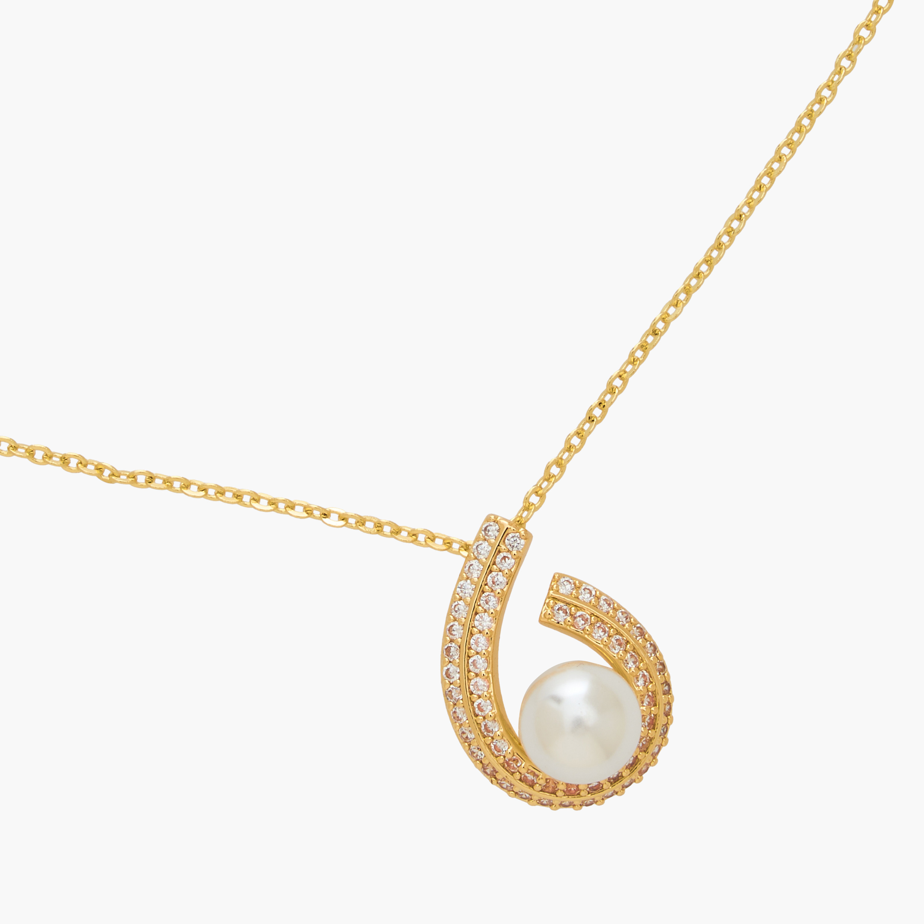 عقد ذهبي اللون بدلاية بمكعبات زيركون-women-watchesandjewellery-jewellery-necklacesandpendants-image-4