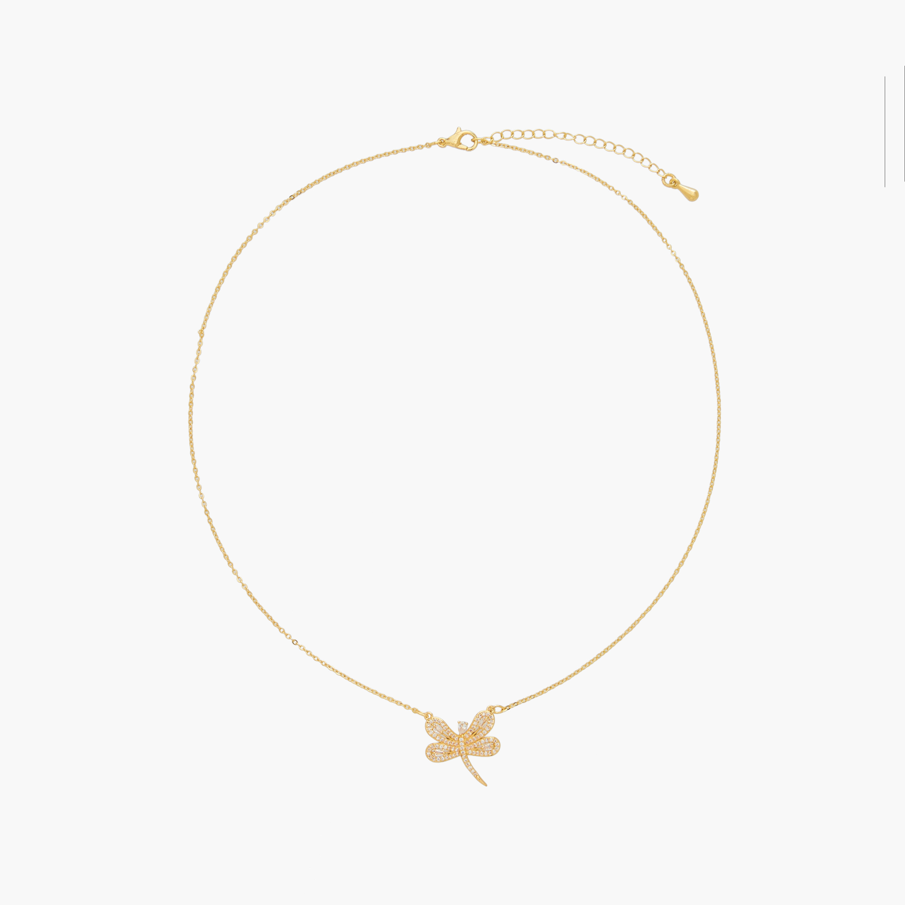 عقد بلون ذهبي بدلاية يعسوب مزينة بمكعبات زيركون-women-watchesandjewellery-jewellery-necklacesandpendants-image-1