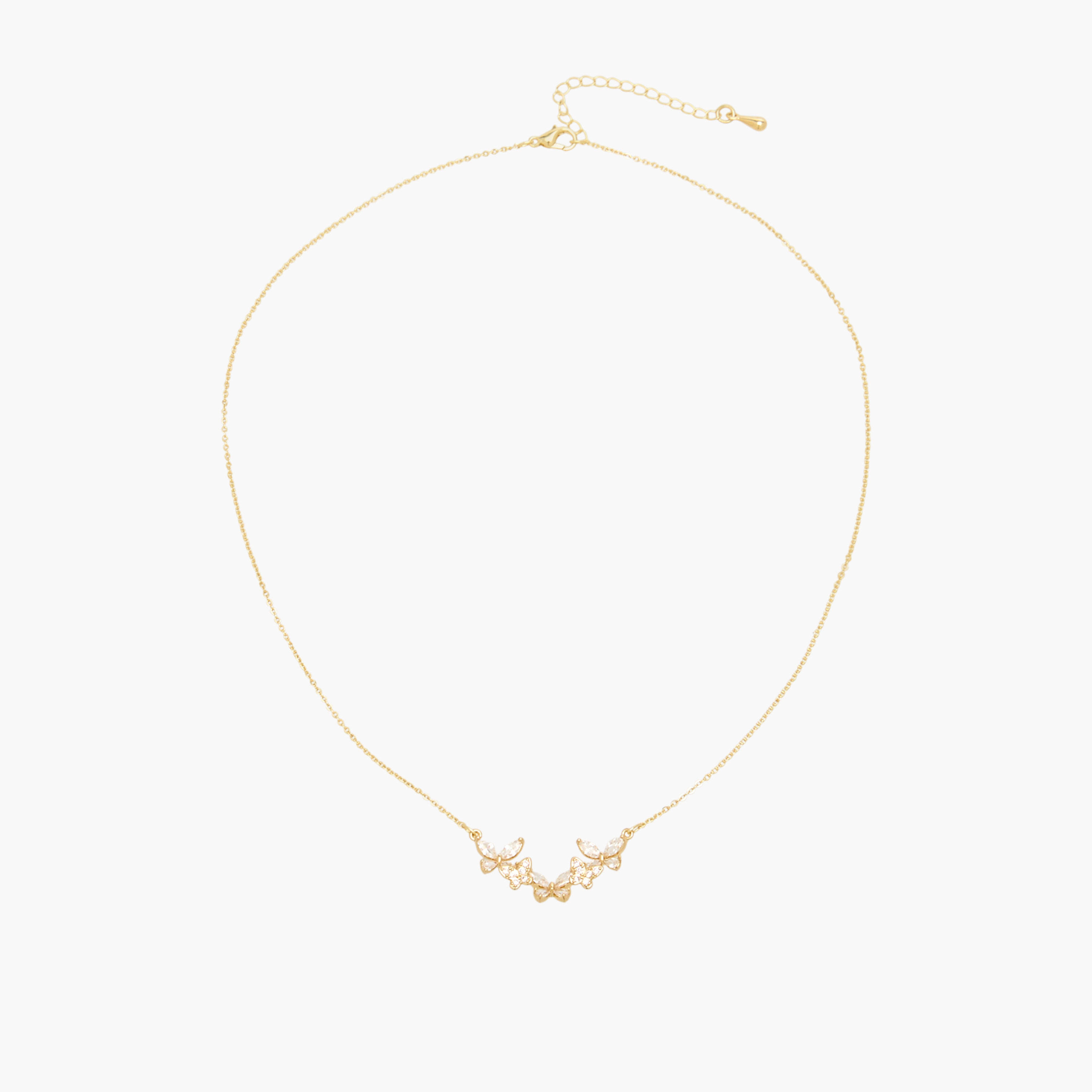 عقد بلون ذهبي بفراشة مزينة-women-watchesandjewellery-jewellery-necklacesandpendants-image-1