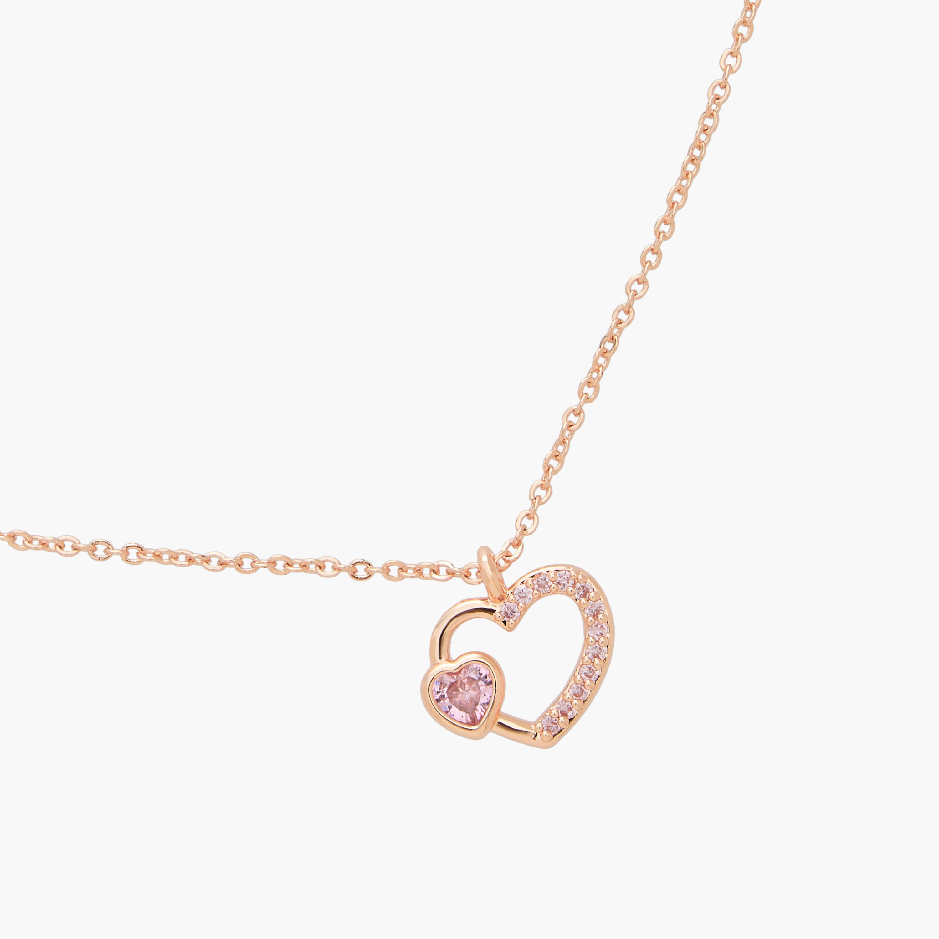 عقد بدلاية قلب مزينة بمكعب زيركون-women-watchesandjewellery-jewellery-necklacesandpendants-image-3