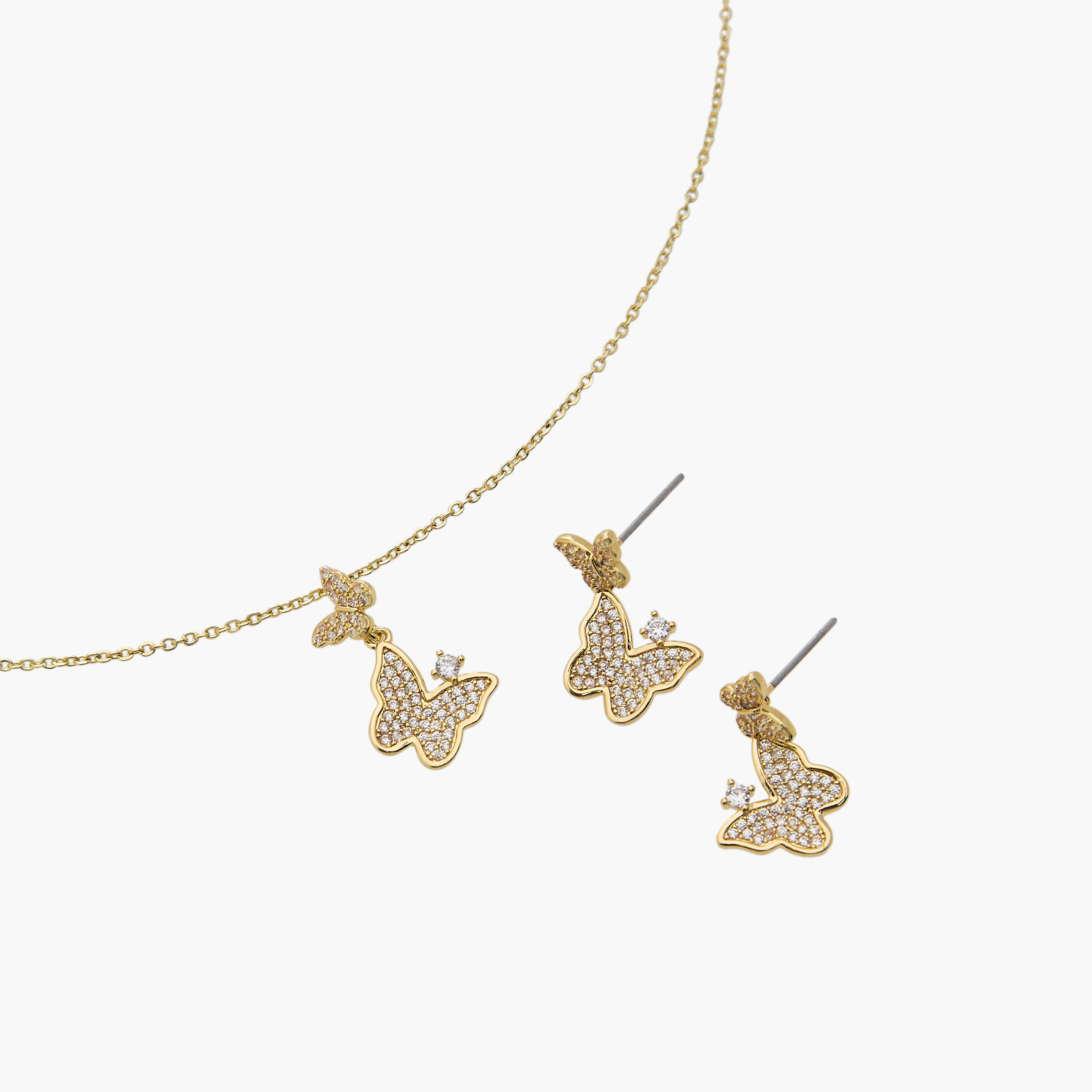 Set of 2 - Embellished Butterfly Necklace and Earrings-girls-accessories-jewellery-image-3