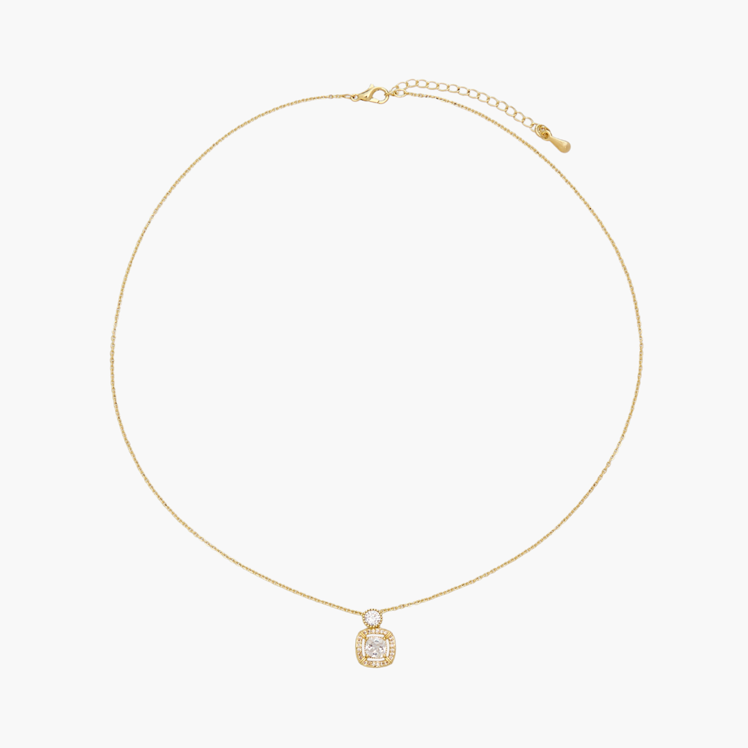 Gold Tone Pendant Necklace with Cubic Zirconia Embellishment-women-watchesandjewellery-jewellery-necklacesandpendants-image-1