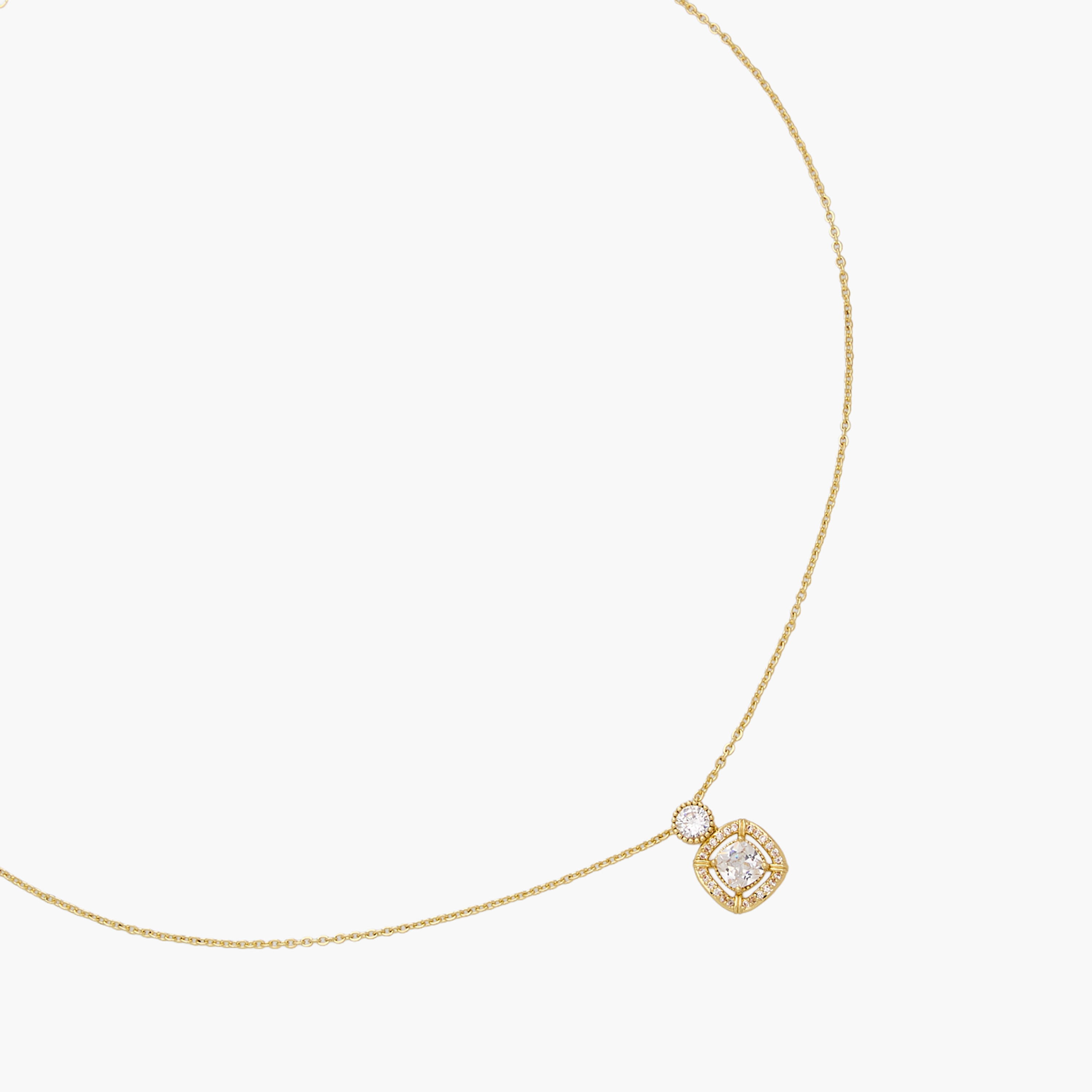 Gold Tone Pendant Necklace with Cubic Zirconia Embellishment-women-watchesandjewellery-jewellery-necklacesandpendants-image-2