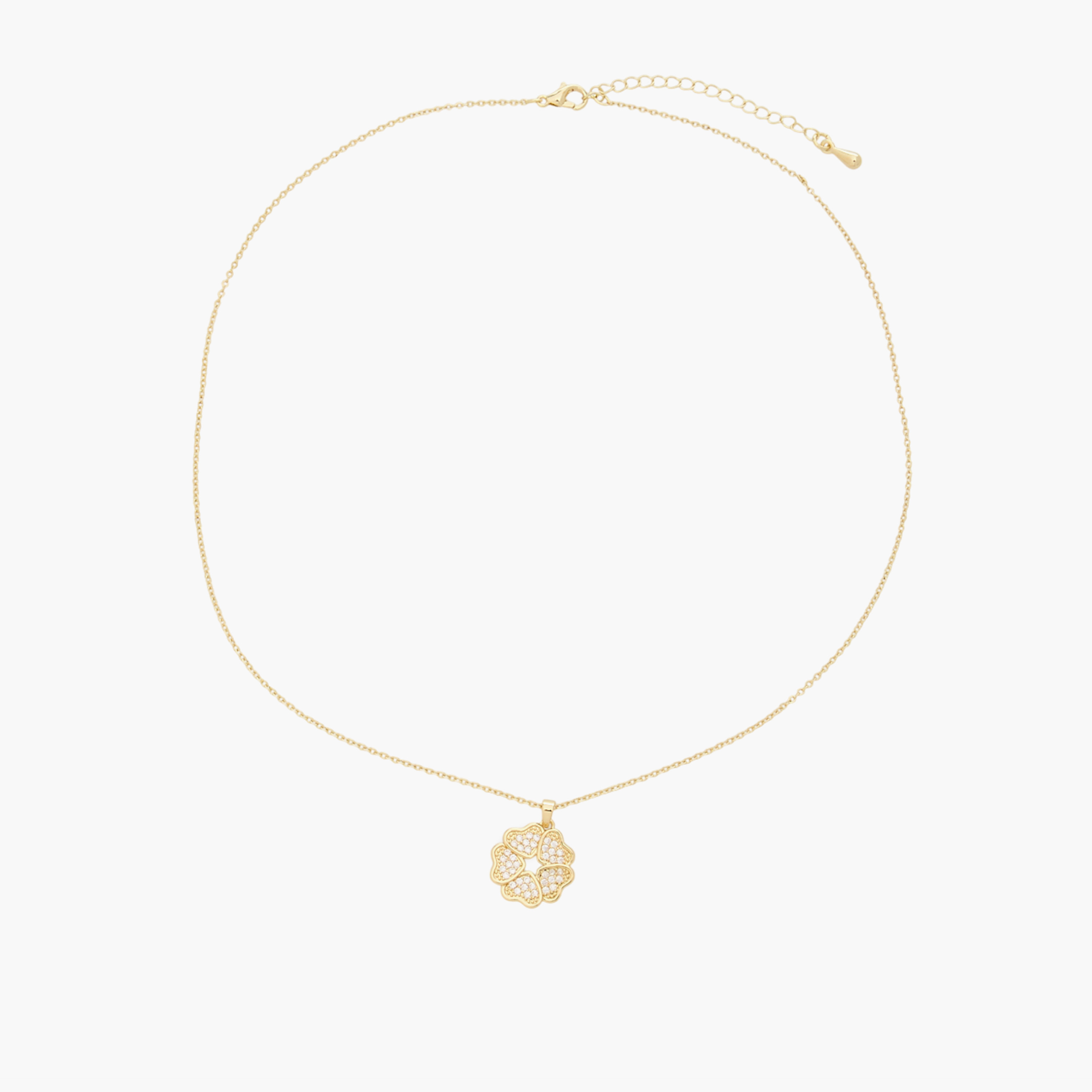 طقم عقد وحلقان بلون ذهبي مزين - قطعتين-girls-accessories-jewellery-image-2