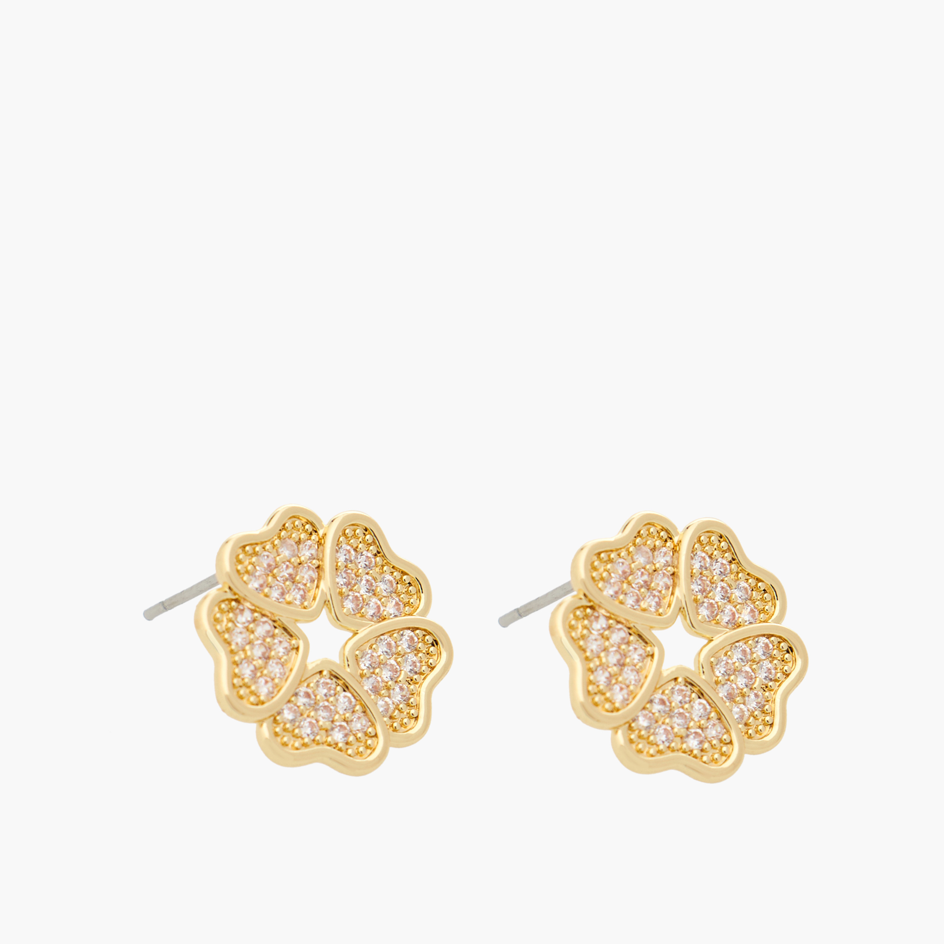 طقم عقد وحلقان بلون ذهبي مزين - قطعتين-girls-accessories-jewellery-image-3