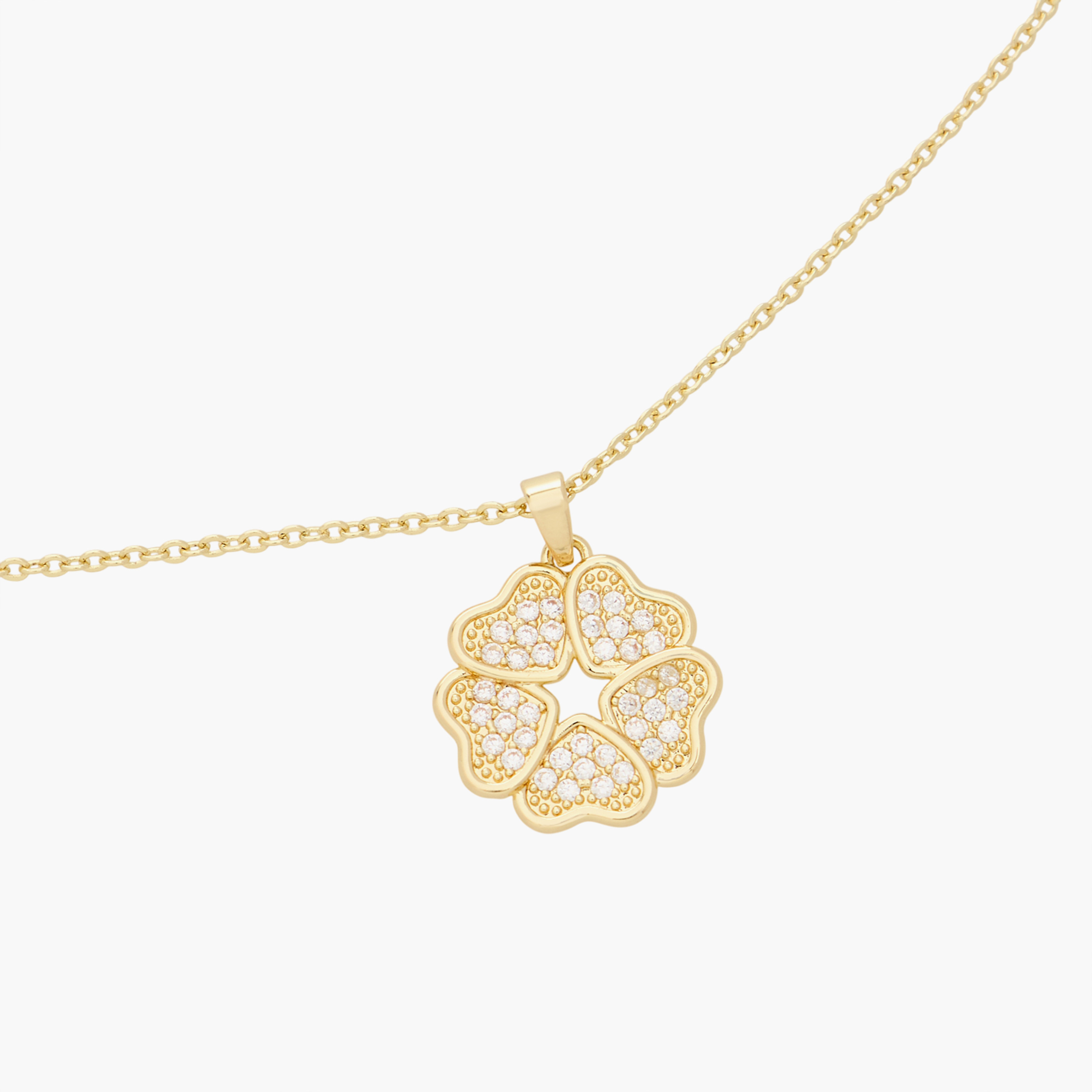 طقم عقد وحلقان بلون ذهبي مزين - قطعتين-girls-accessories-jewellery-image-4
