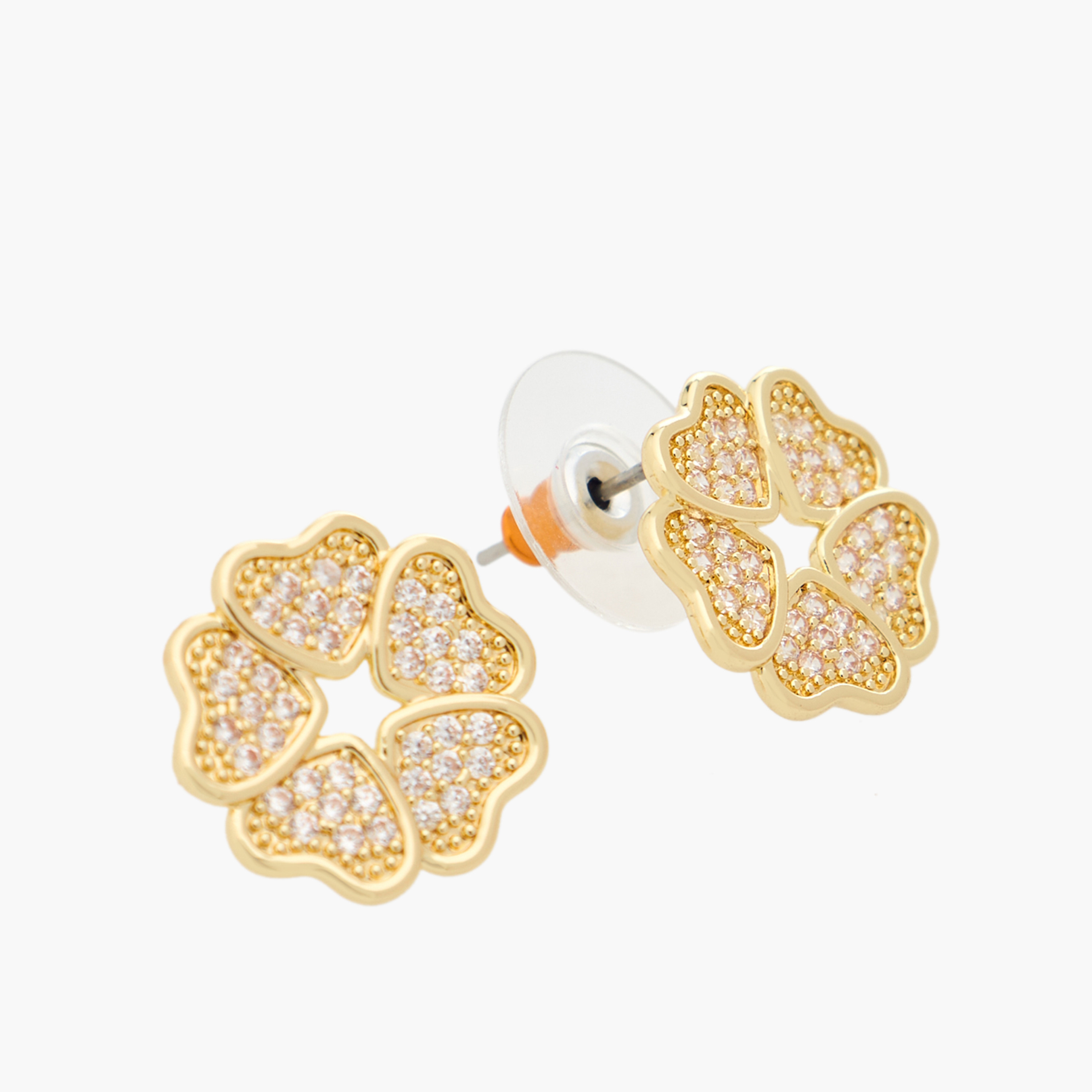 طقم عقد وحلقان بلون ذهبي مزين - قطعتين-girls-accessories-jewellery-image-5