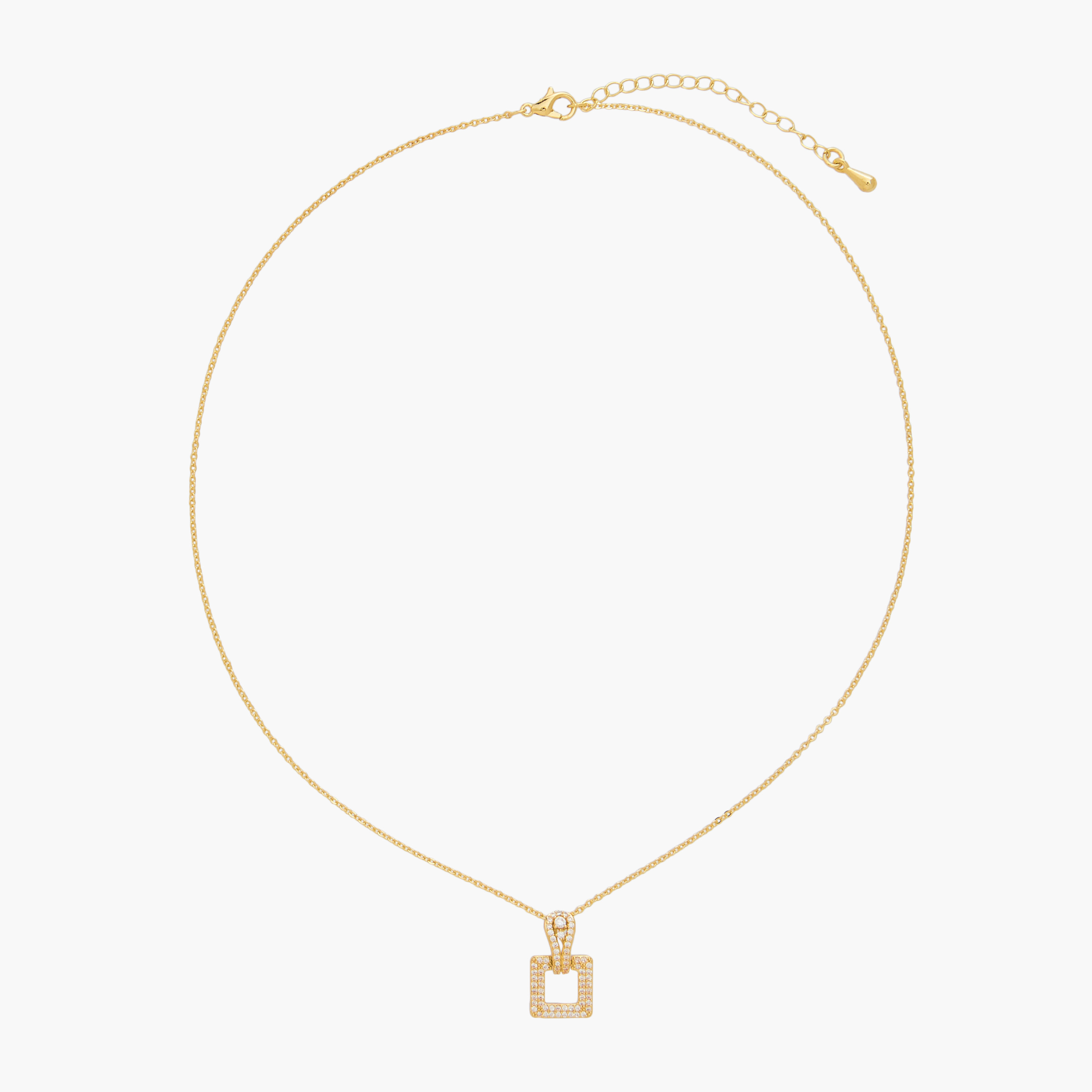 Gold Tone Pendant Necklace with Cubic Zirconia Embellishment-women-watchesandjewellery-jewellery-necklacesandpendants-image-1