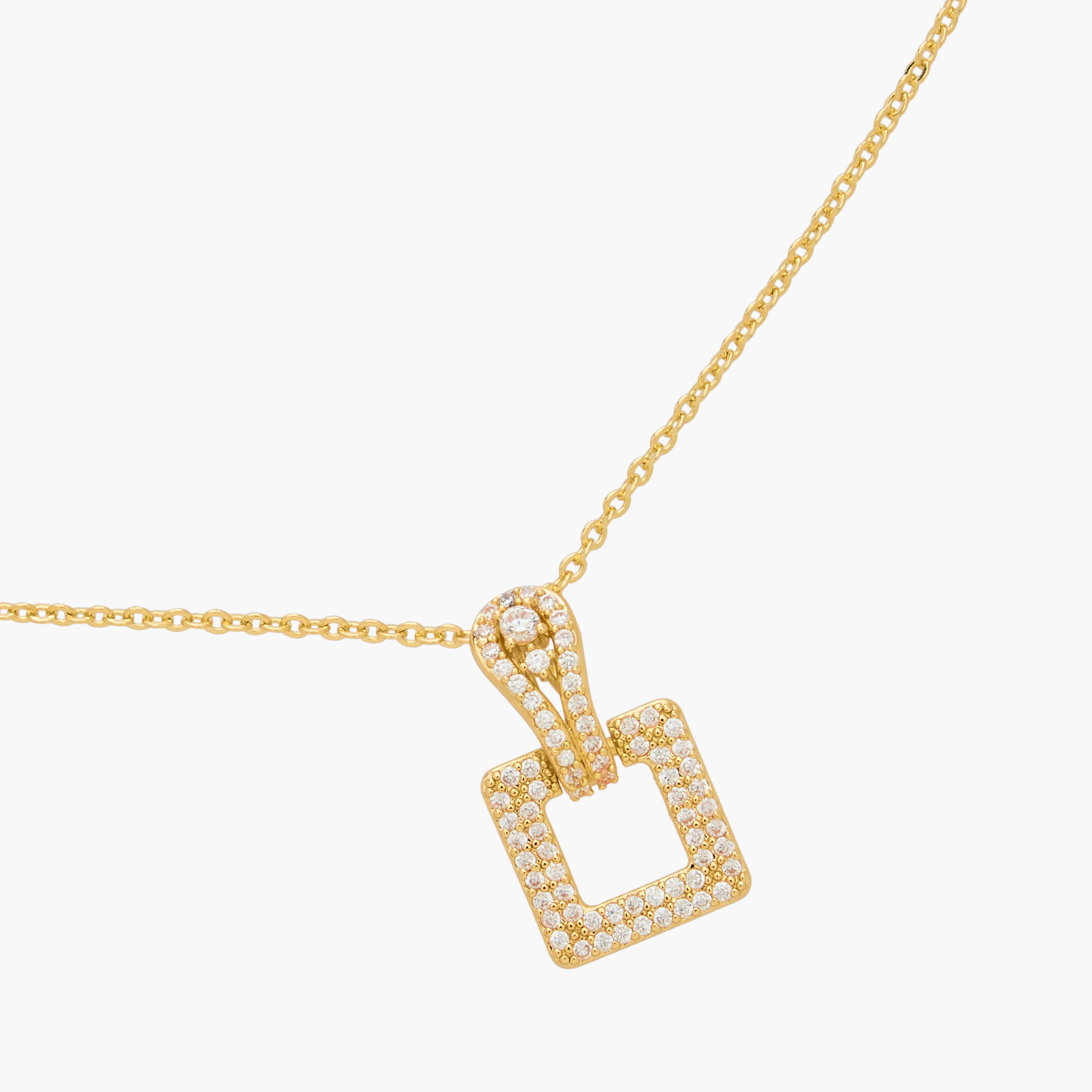 Gold Tone Pendant Necklace with Cubic Zirconia Embellishment-women-watchesandjewellery-jewellery-necklacesandpendants-image-4