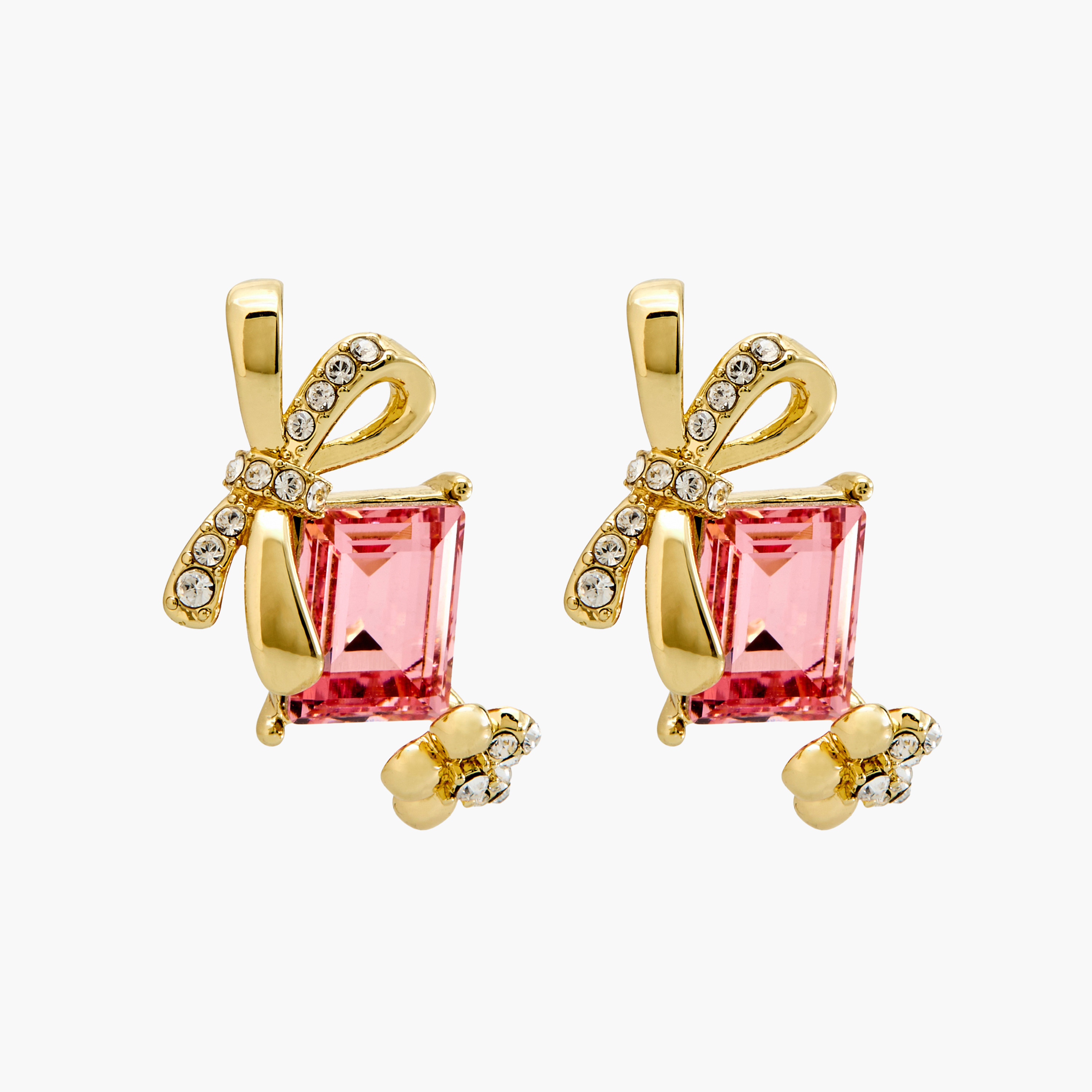 حلقان مزيّنة بفيونكة مع مكبس إغلاق خلفي-women-watchesandjewellery-jewellery-earrings-image-1