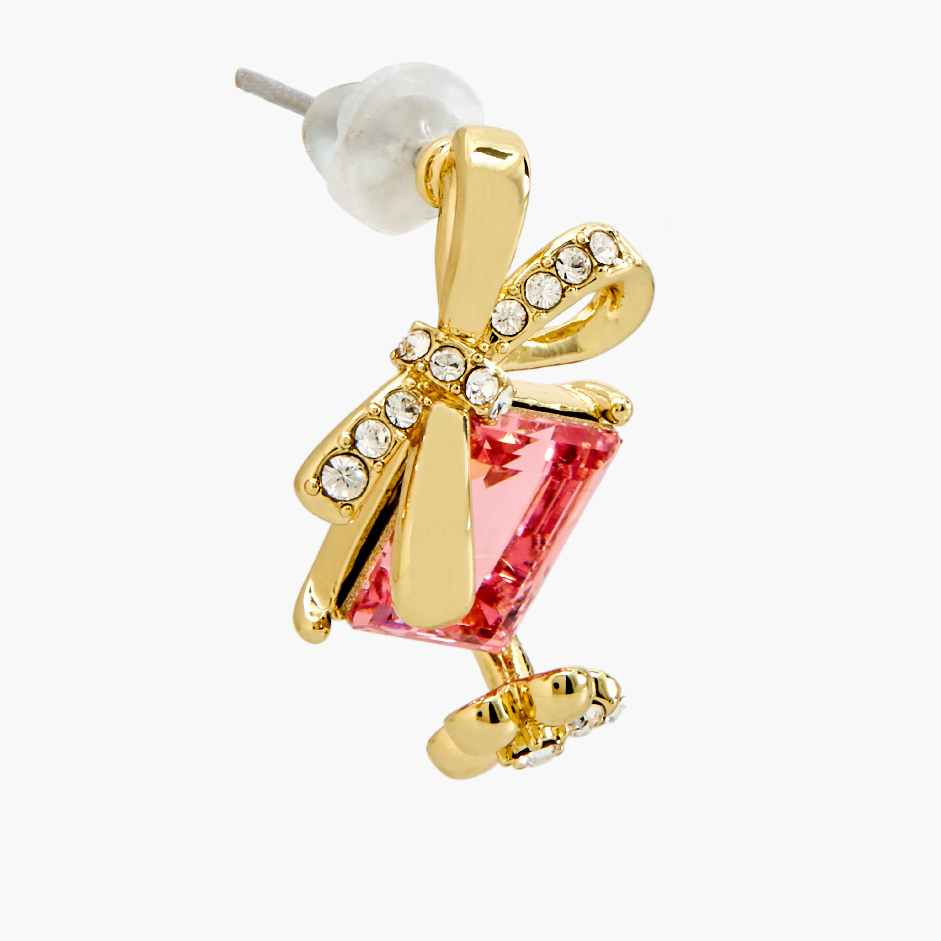 حلقان مزيّنة بفيونكة مع مكبس إغلاق خلفي-women-watchesandjewellery-jewellery-earrings-image-2