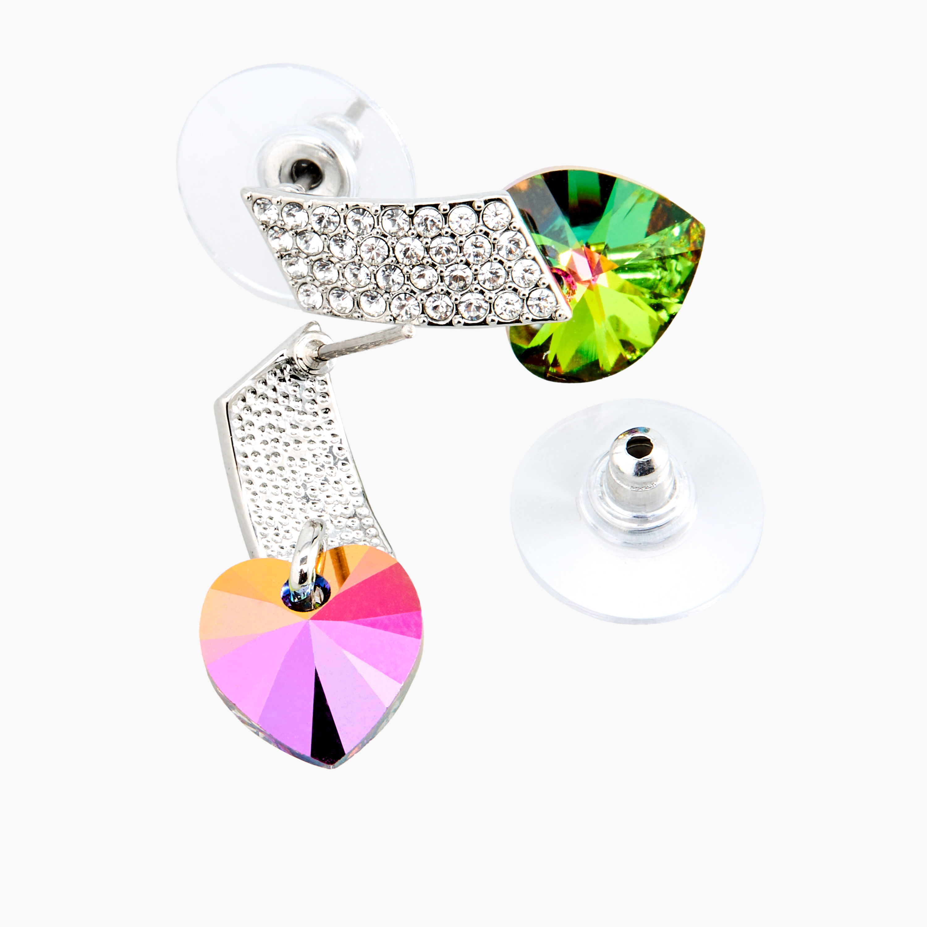 Embellished Heart Drop Earrings with Pushback Closure-women-watchesandjewellery-jewellery-earrings-image-4