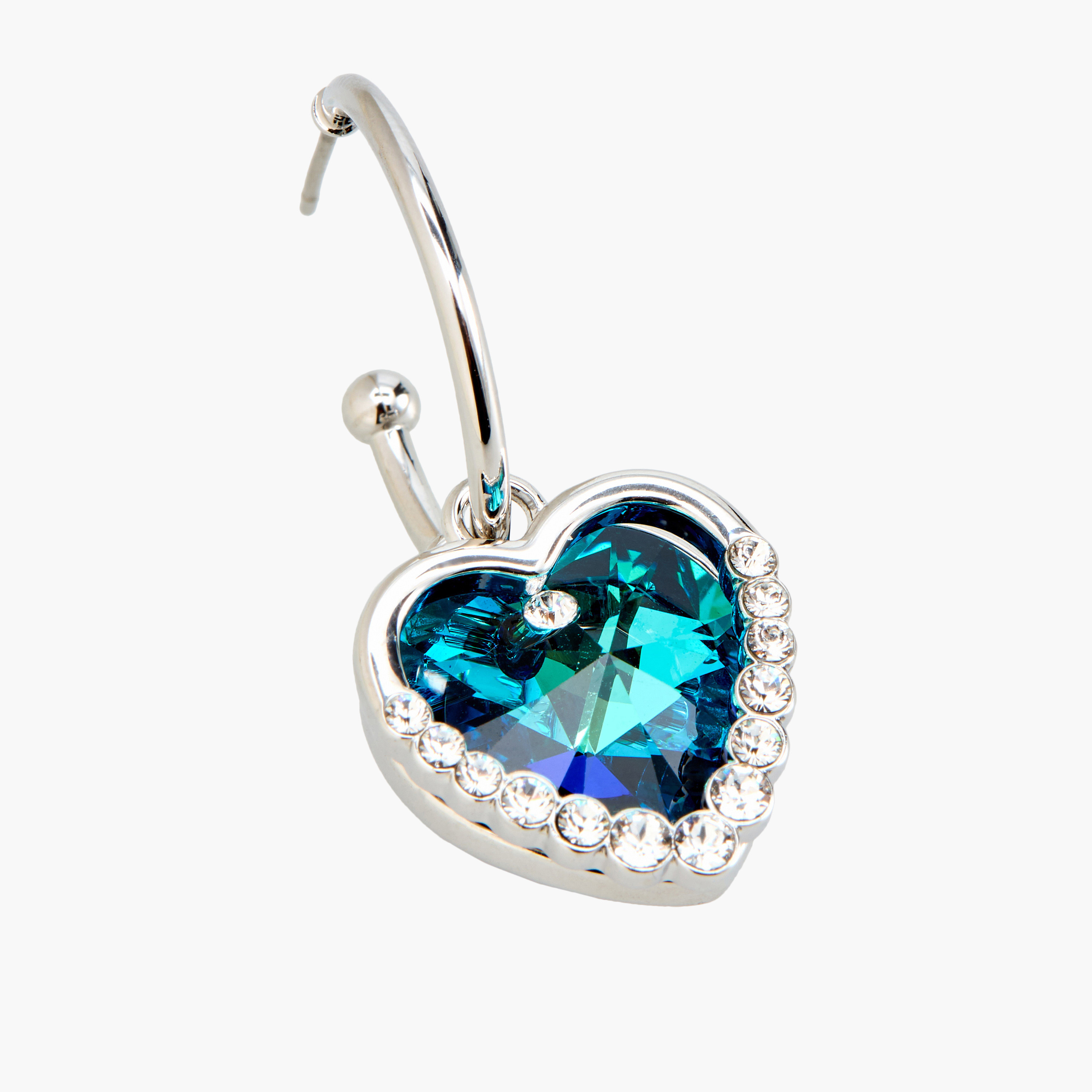 Embellished Heart Drop Hoop Earrings with Pushback Closure-women-watchesandjewellery-jewellery-earrings-image-3