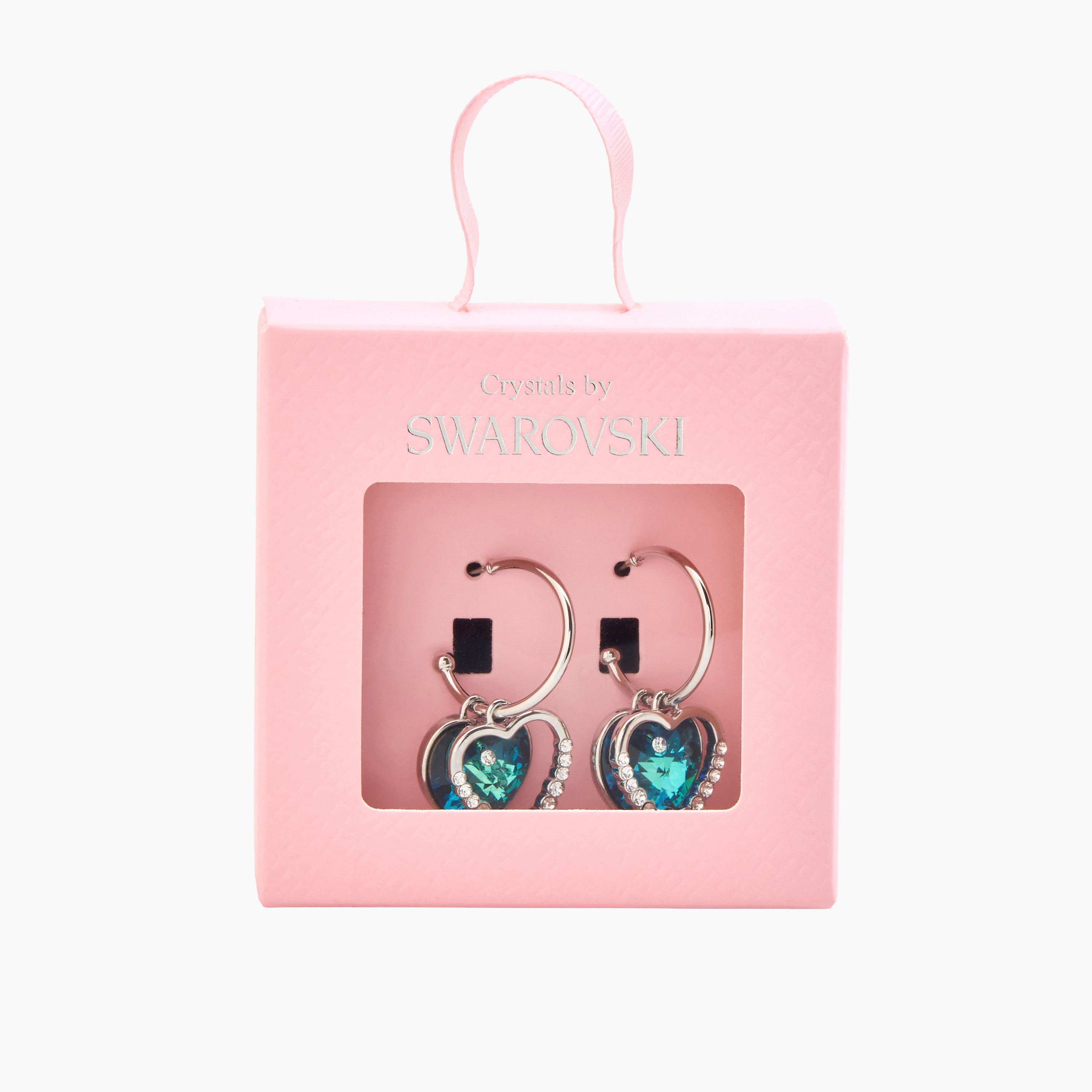 Embellished Heart Drop Hoop Earrings with Pushback Closure-women-watchesandjewellery-jewellery-earrings-image-5