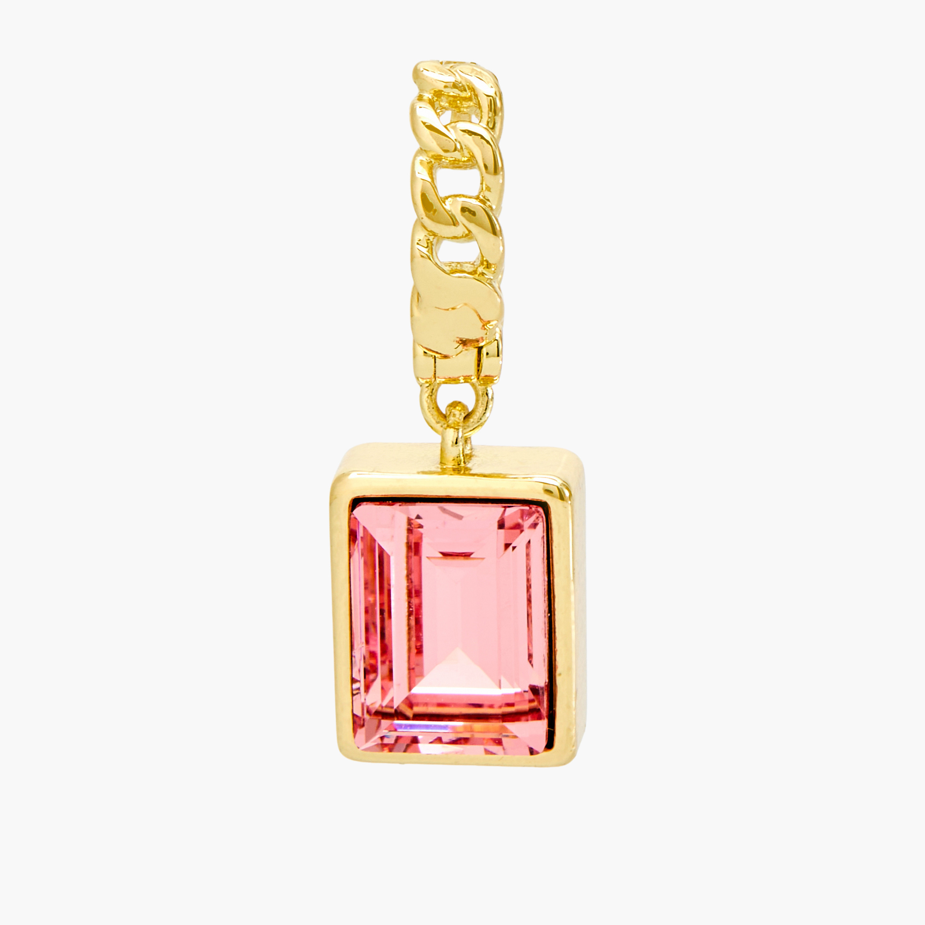 Gold Tone Chain Link Swarovski Drop Earrings-women-watchesandjewellery-jewellery-earrings-image-1