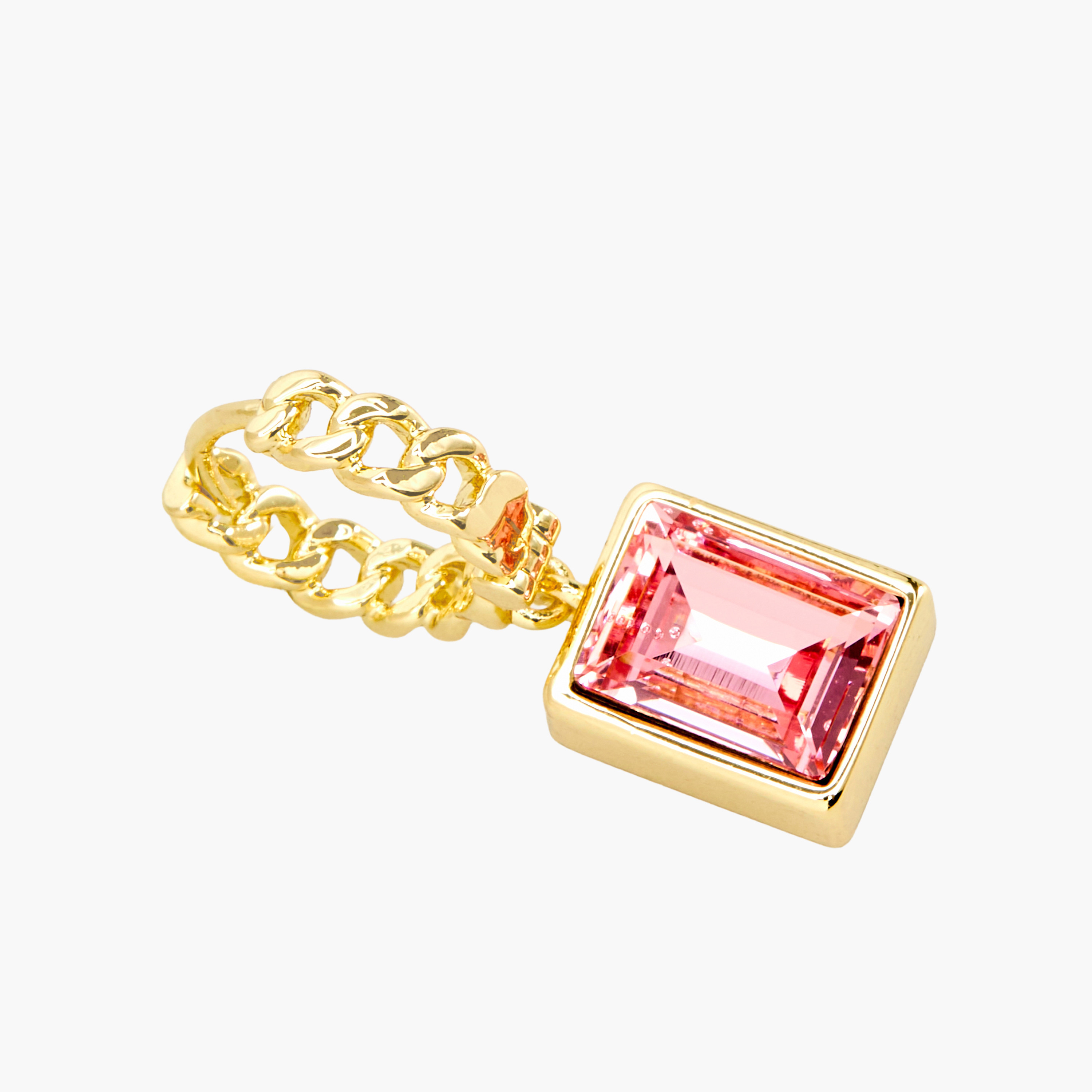 Gold Tone Chain Link Swarovski Drop Earrings-women-watchesandjewellery-jewellery-earrings-image-3