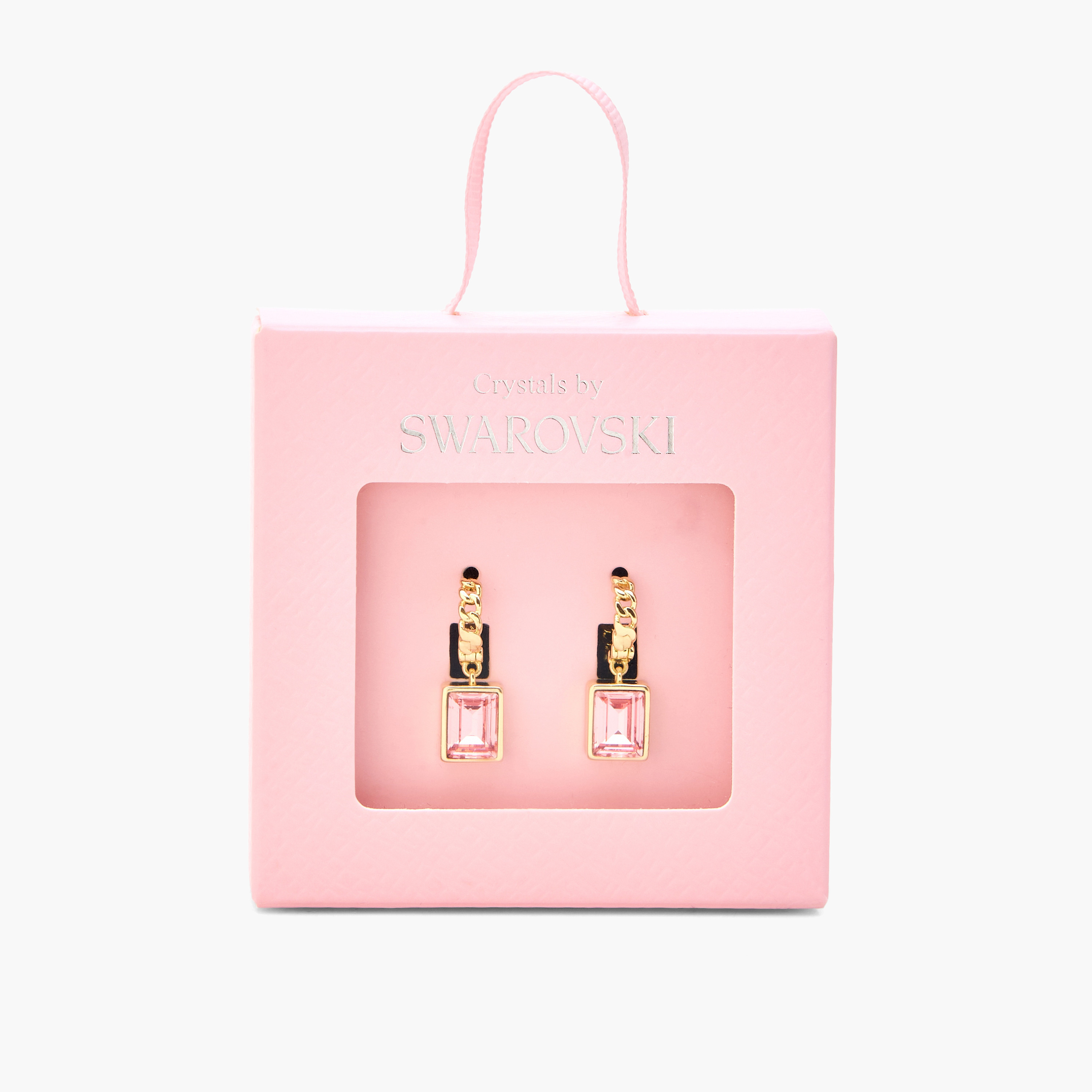 Gold Tone Chain Link Swarovski Drop Earrings-women-watchesandjewellery-jewellery-earrings-image-5