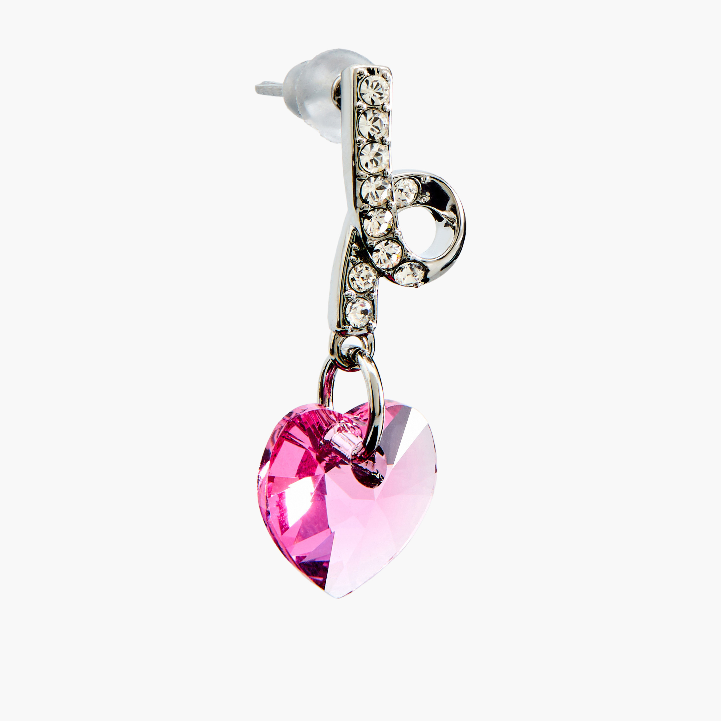 Embellished Heart Drop Earrings with Pushback Closure-women-watchesandjewellery-jewellery-earrings-image-2