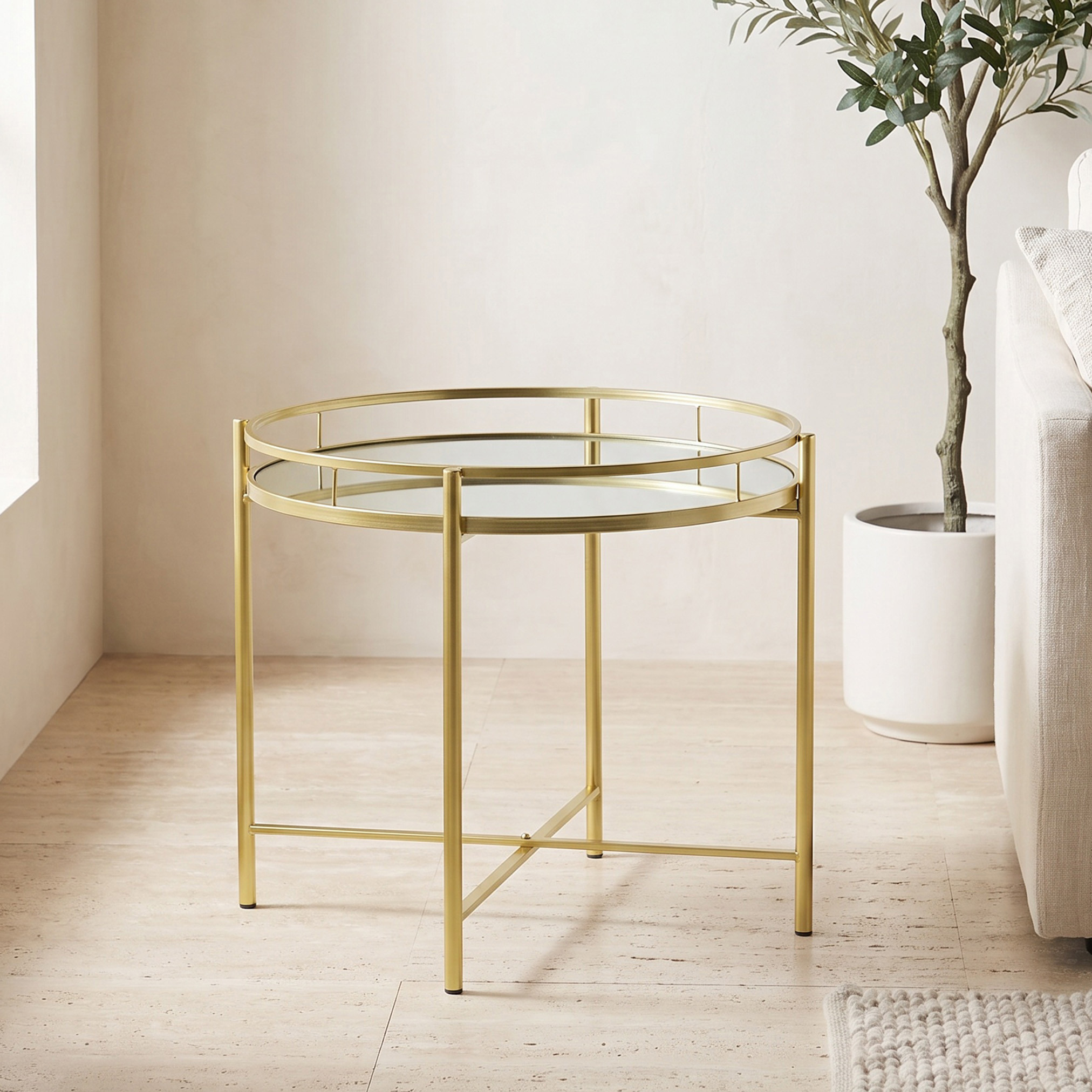 Mirror Top Accent Table-furniture-livingroom-consoletablesandmirrors-image-1