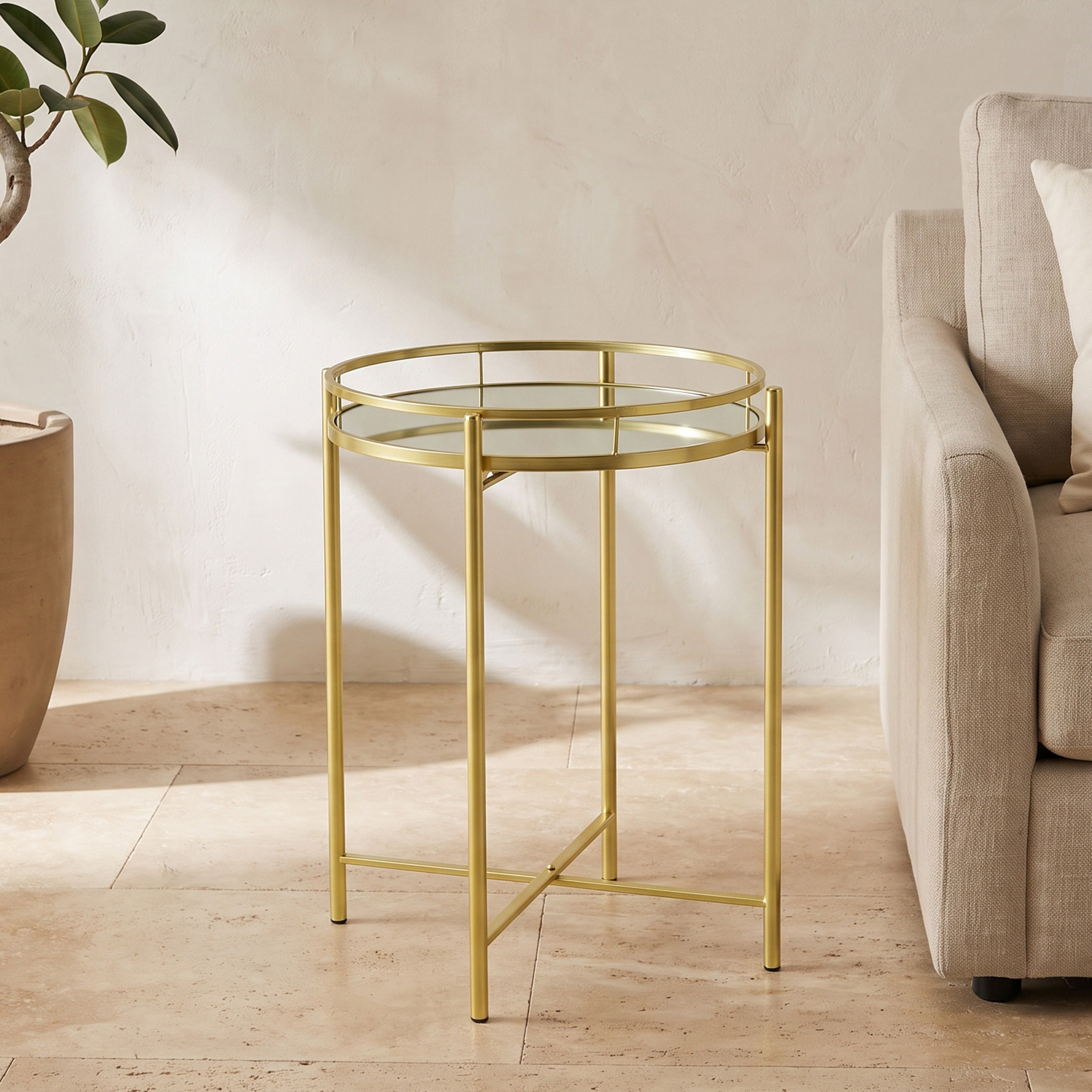 Mirror Top Accent Table-furniture-livingroom-consoletablesandmirrors-image-1