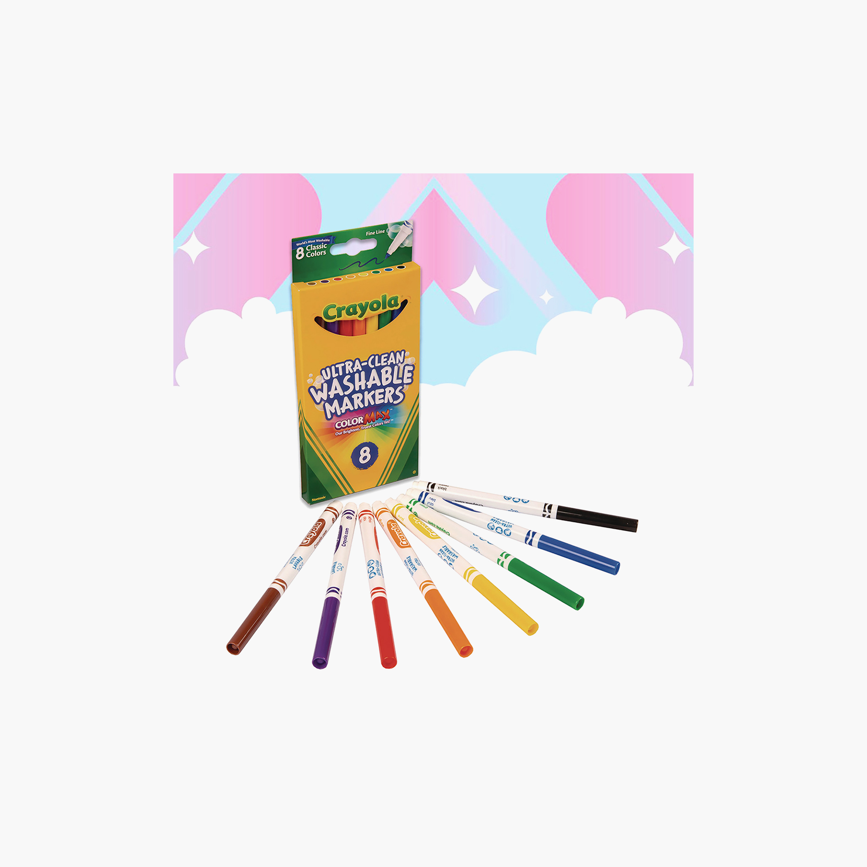 Crayola 8-Piece Ultra-Clean Washable Fine Line Markers-school-artsandcrafts-image-3