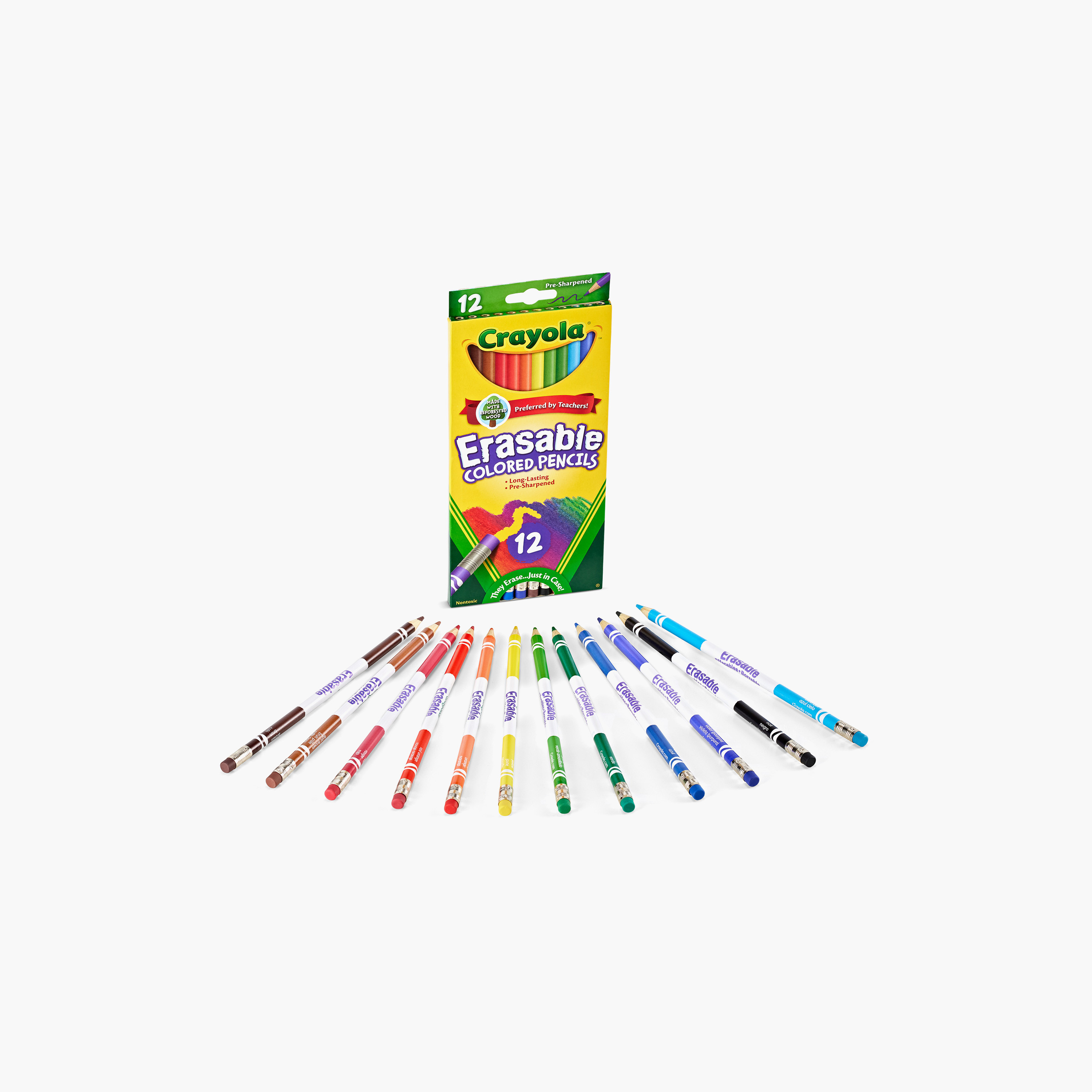 أقلام تلوين خشبية قابلة للمسح 12 قطعة من كرايولا-school-stationery-pensandpencils-image-2