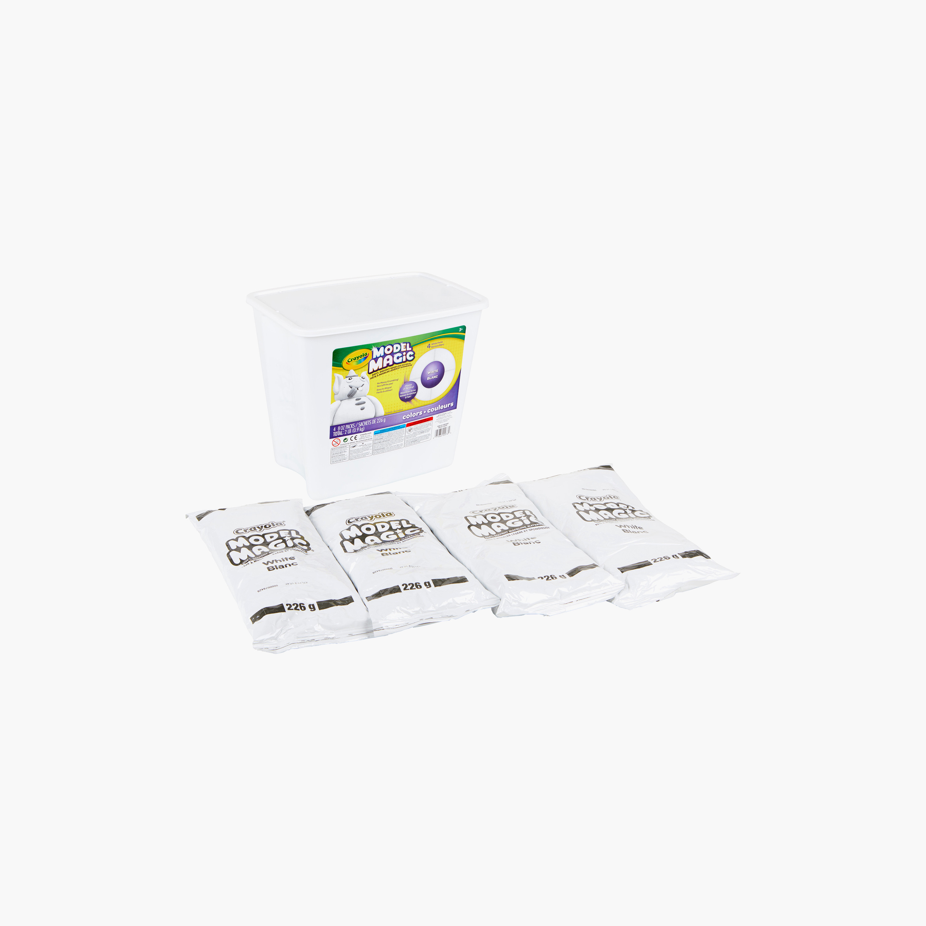 Crayola 4-Piece Model Magic White Modelling Compound Packs with Storage Bucket with Lid-toys-educational-doughtoys-image-3