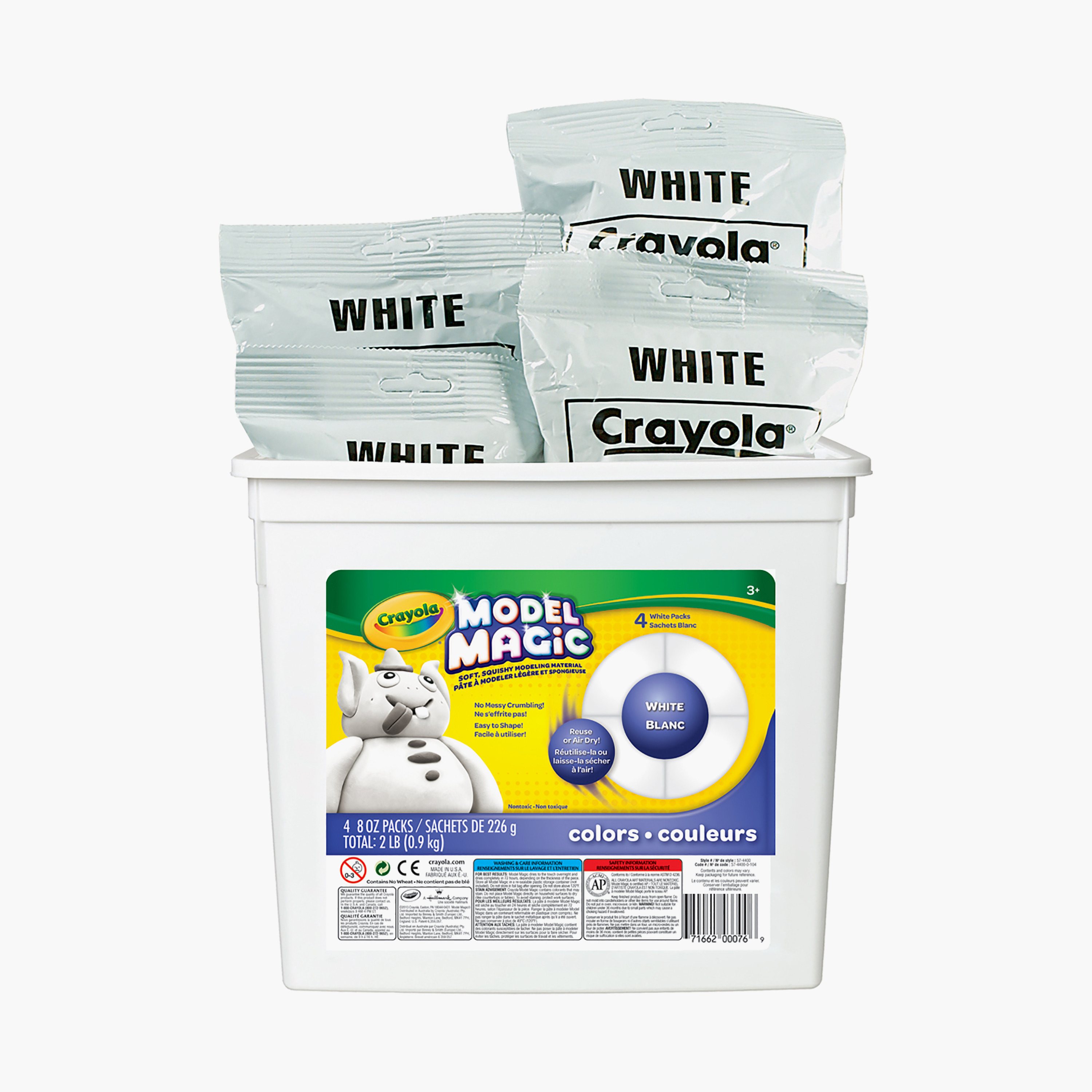 Crayola 4-Piece Model Magic White Modelling Compound Packs with Storage Bucket with Lid-toys-educational-doughtoys-image-7