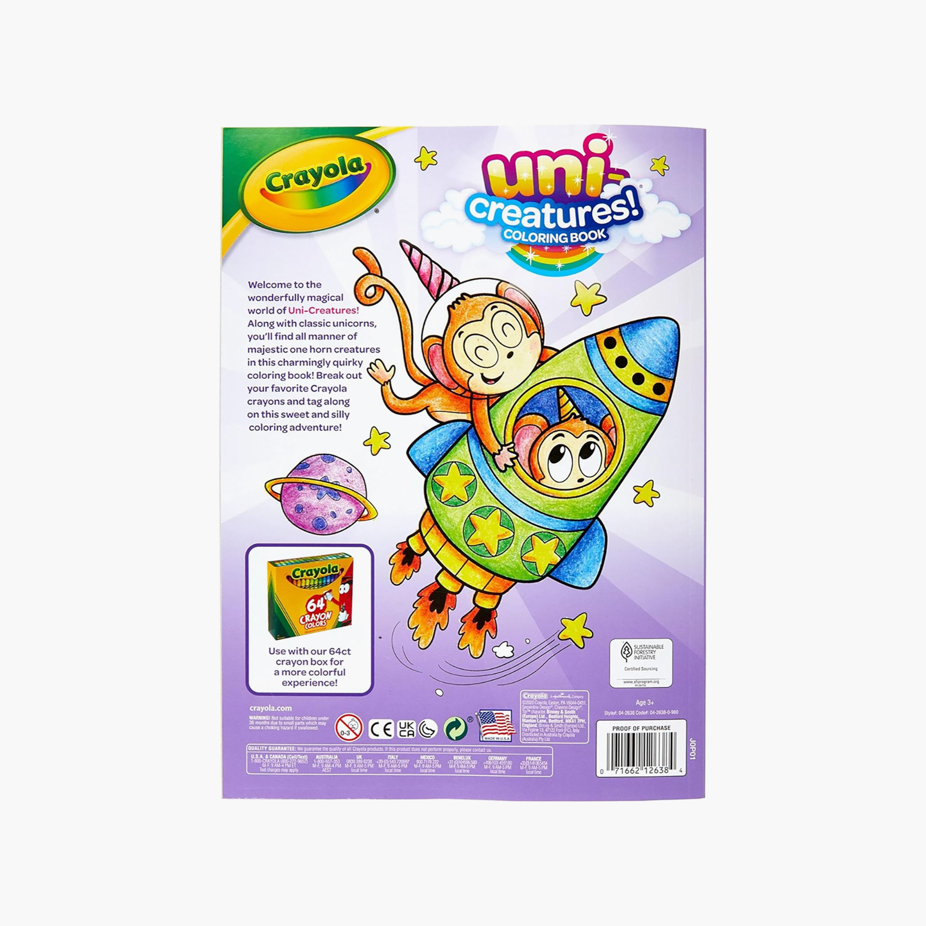 Crayola 96-Piece Uni-Creatures Colouring Pages & Stickers Sheet-school-artsandcrafts-image-6