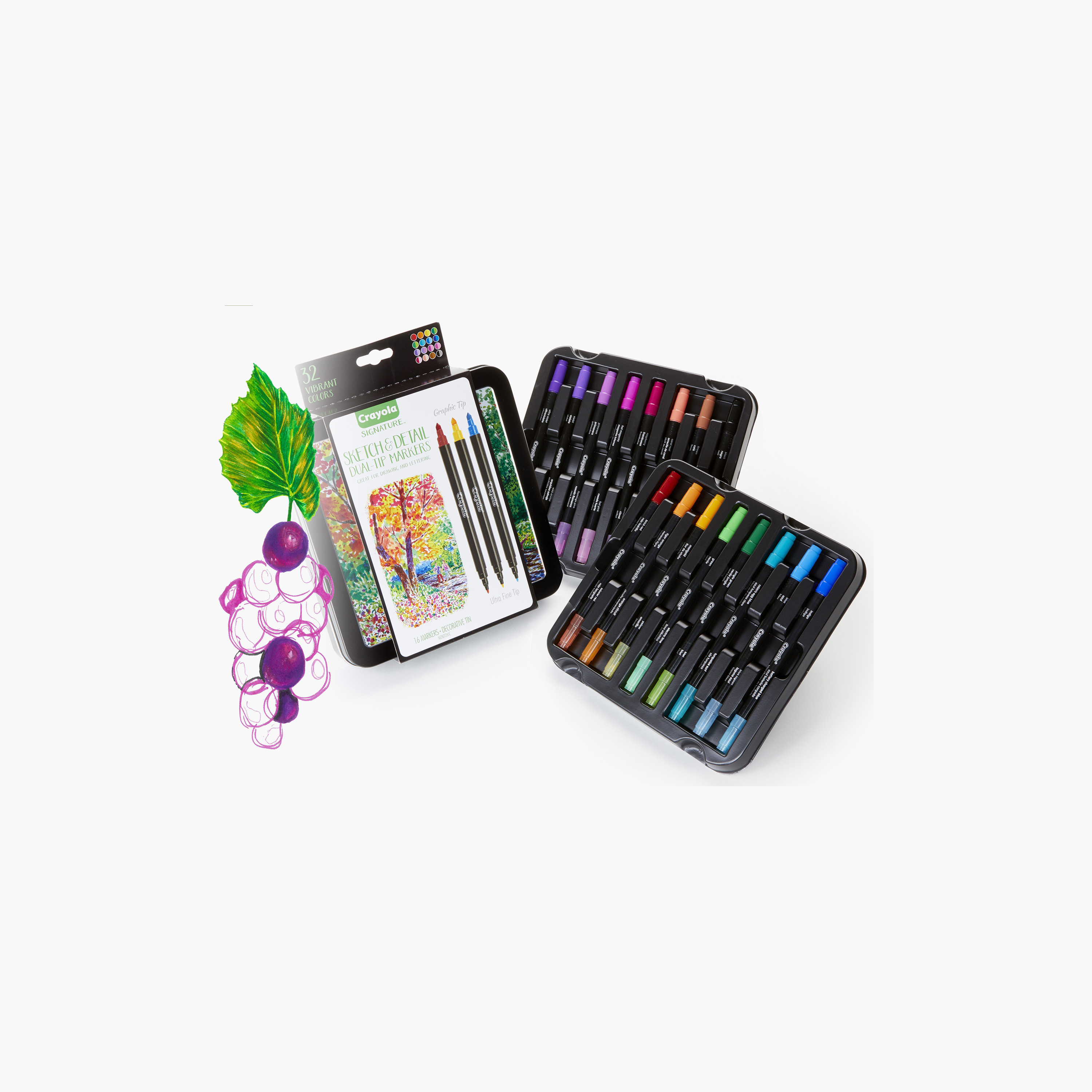 Crayola 16-Piece Signature Sketch & Detail Dual-Tip Markers-school-artsandcrafts-image-2