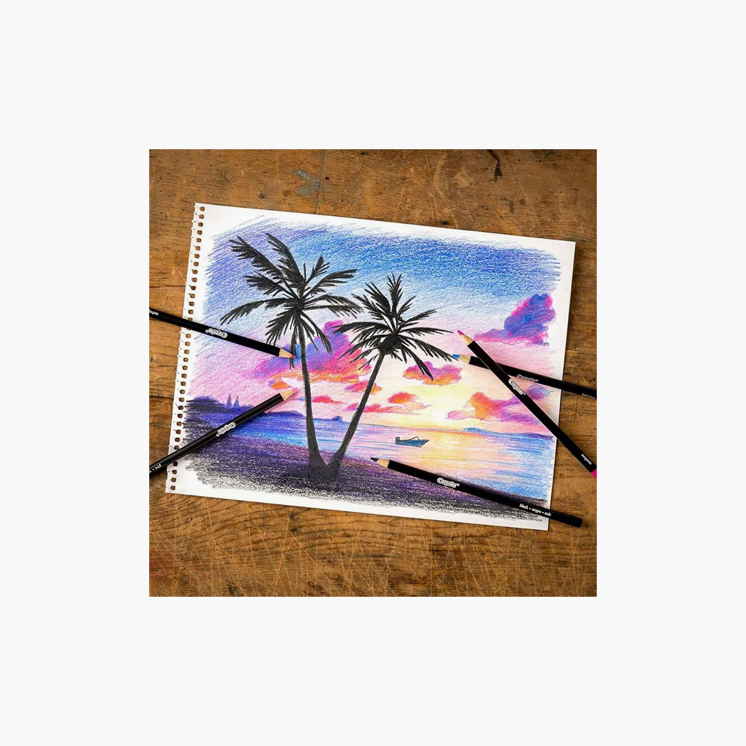 أقلام تلوين خشبية للتظليل والدمج مع علبة تخزين معدنية مزخرفة 24 قطعة من كرايولا-school-stationery-pensandpencils-image-3