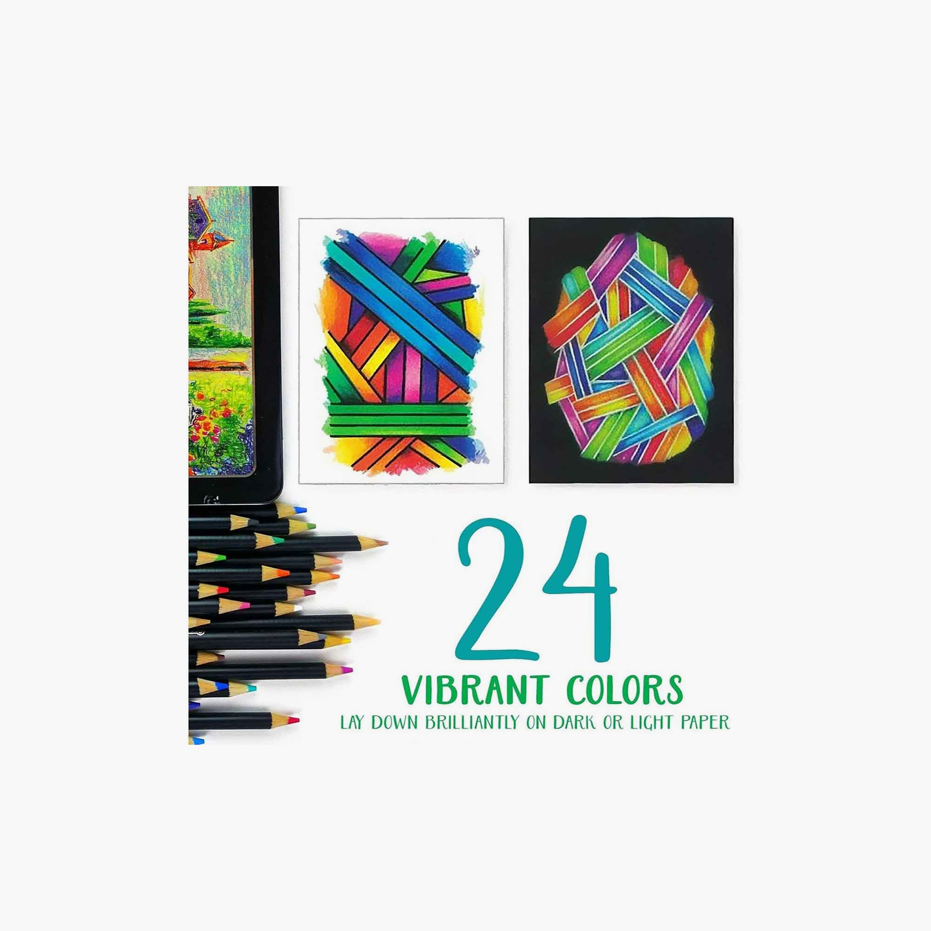 أقلام تلوين خشبية للتظليل والدمج مع علبة تخزين معدنية مزخرفة 24 قطعة من كرايولا-school-stationery-pensandpencils-image-5