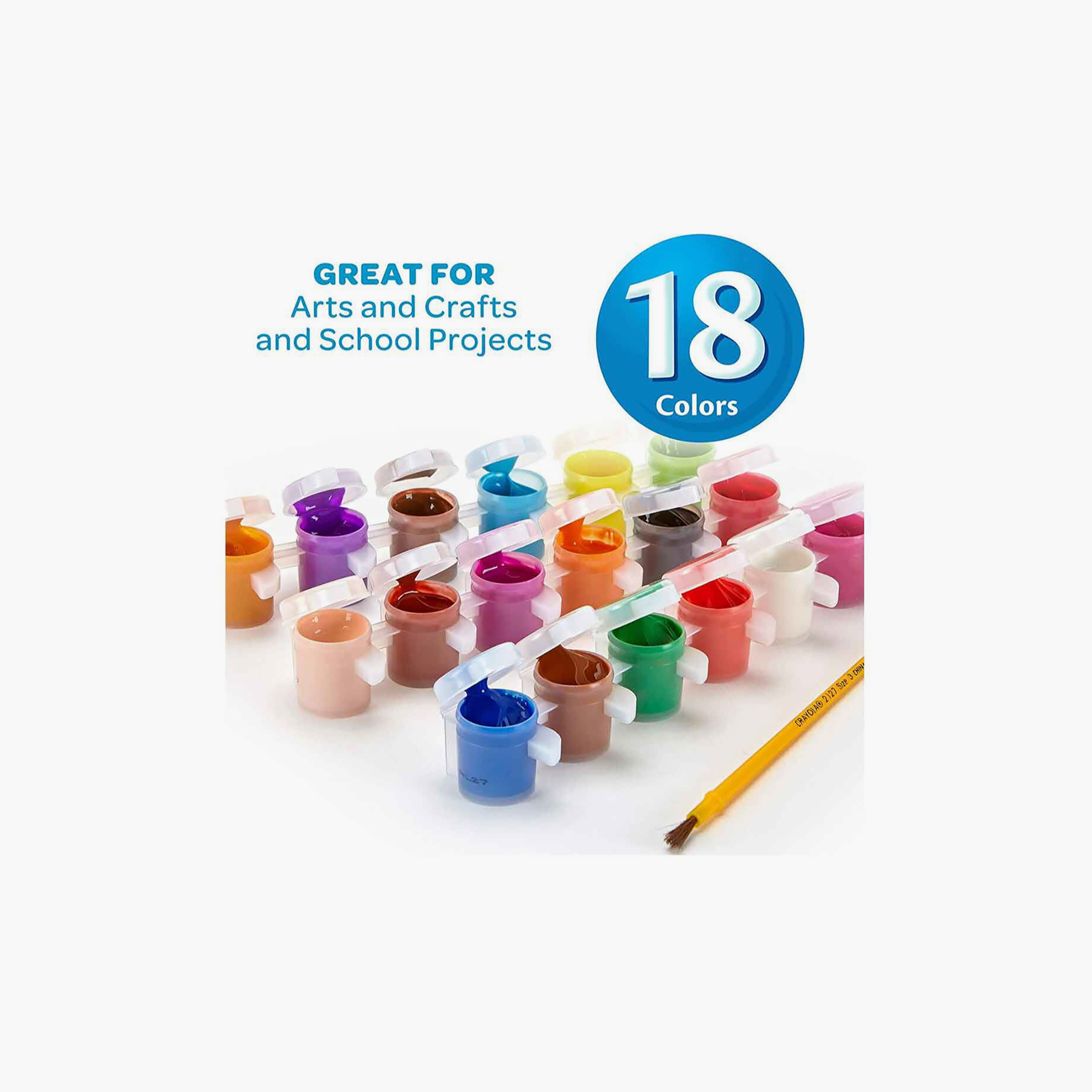 Crayola 18-Piece Washable Paint Pots with Brush-school-artsandcrafts-image-4