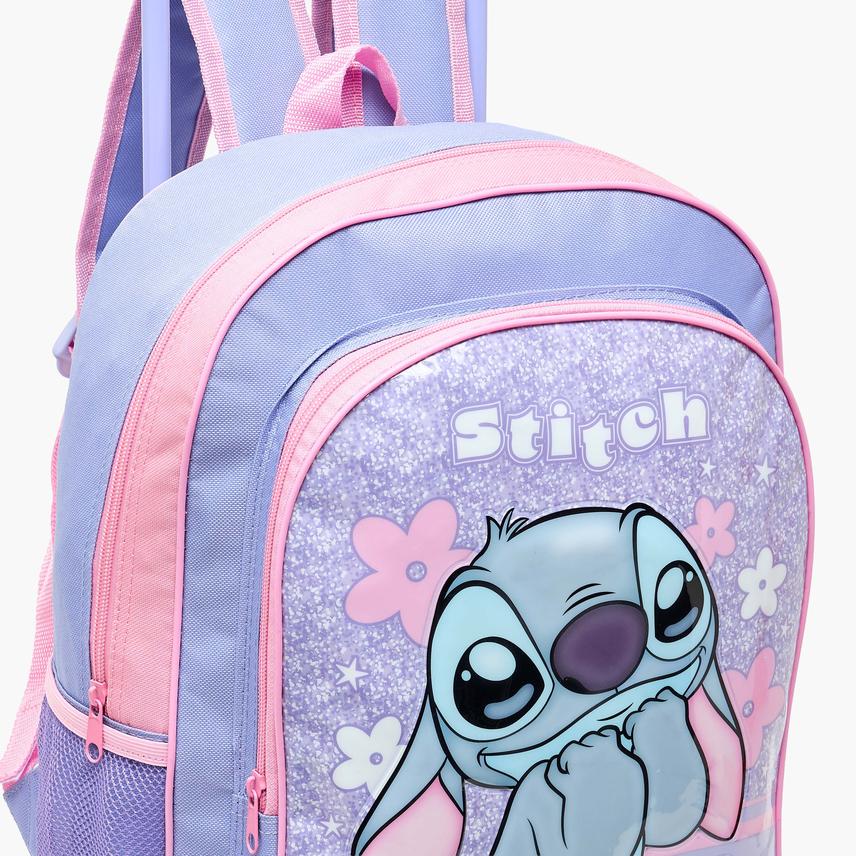 Disney Stitch Print 5-Piece School Trolley Bag Set for Kids 5-8 Years with Lunch Bag - 16 inches-school-bagsandbackpacks-trolleybags-image-5