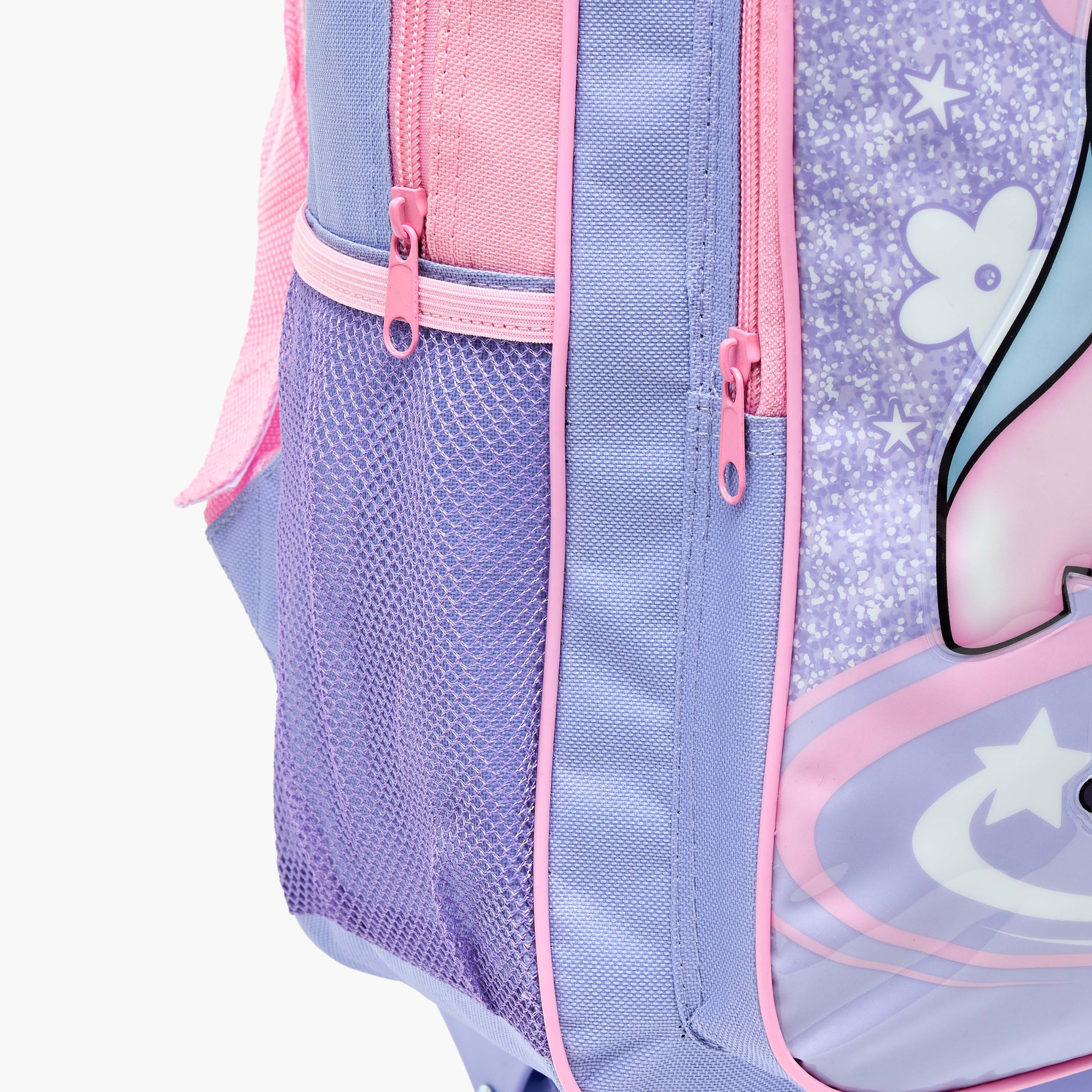 Disney Stitch Print 5-Piece School Trolley Bag Set for Kids 5-8 Years with Lunch Bag - 16 inches-school-bagsandbackpacks-trolleybags-image-6