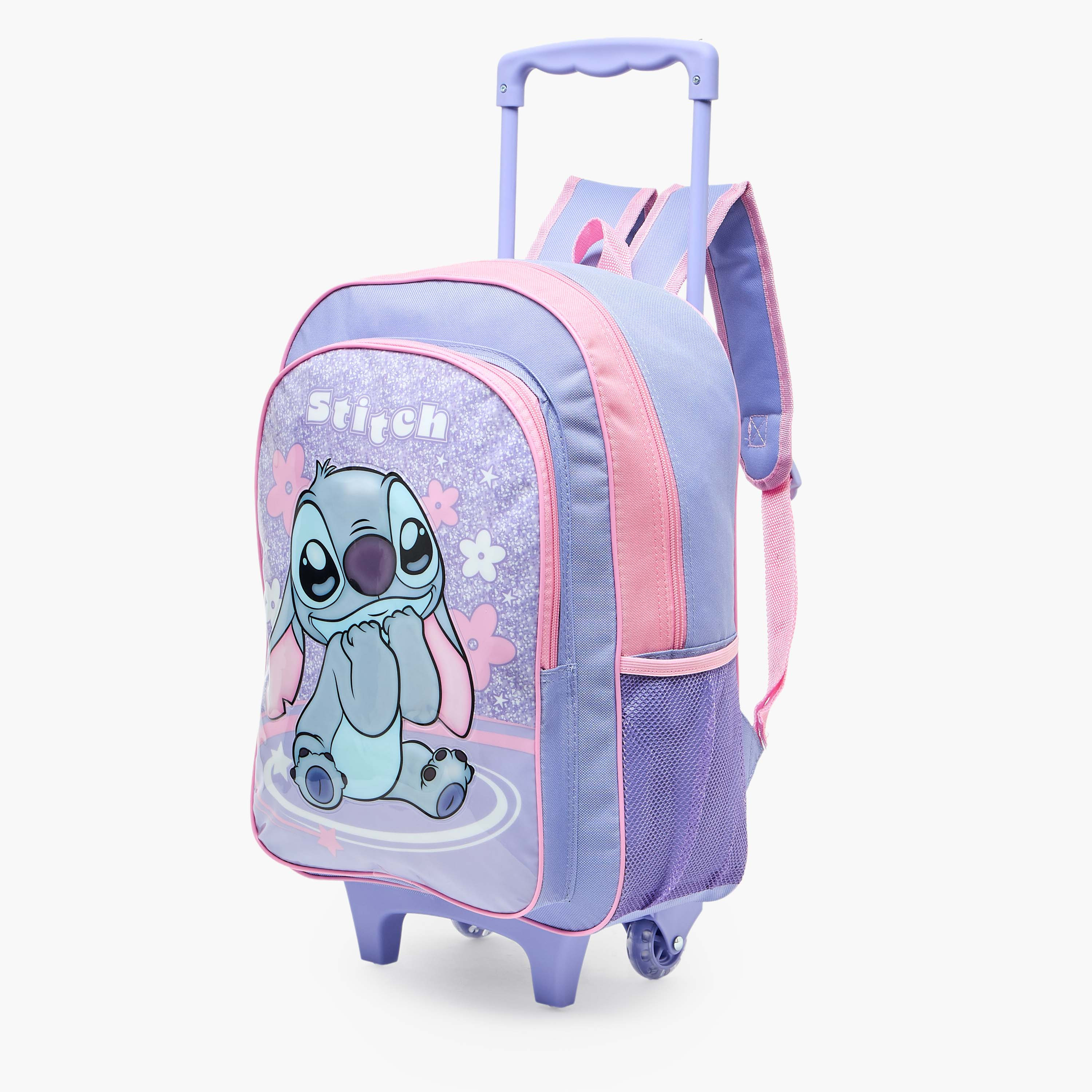 Disney Stitch Print 5-Piece School Trolley Bag Set for Kids 5-8 Years with Lunch Bag - 16 inches-school-bagsandbackpacks-trolleybags-image-8