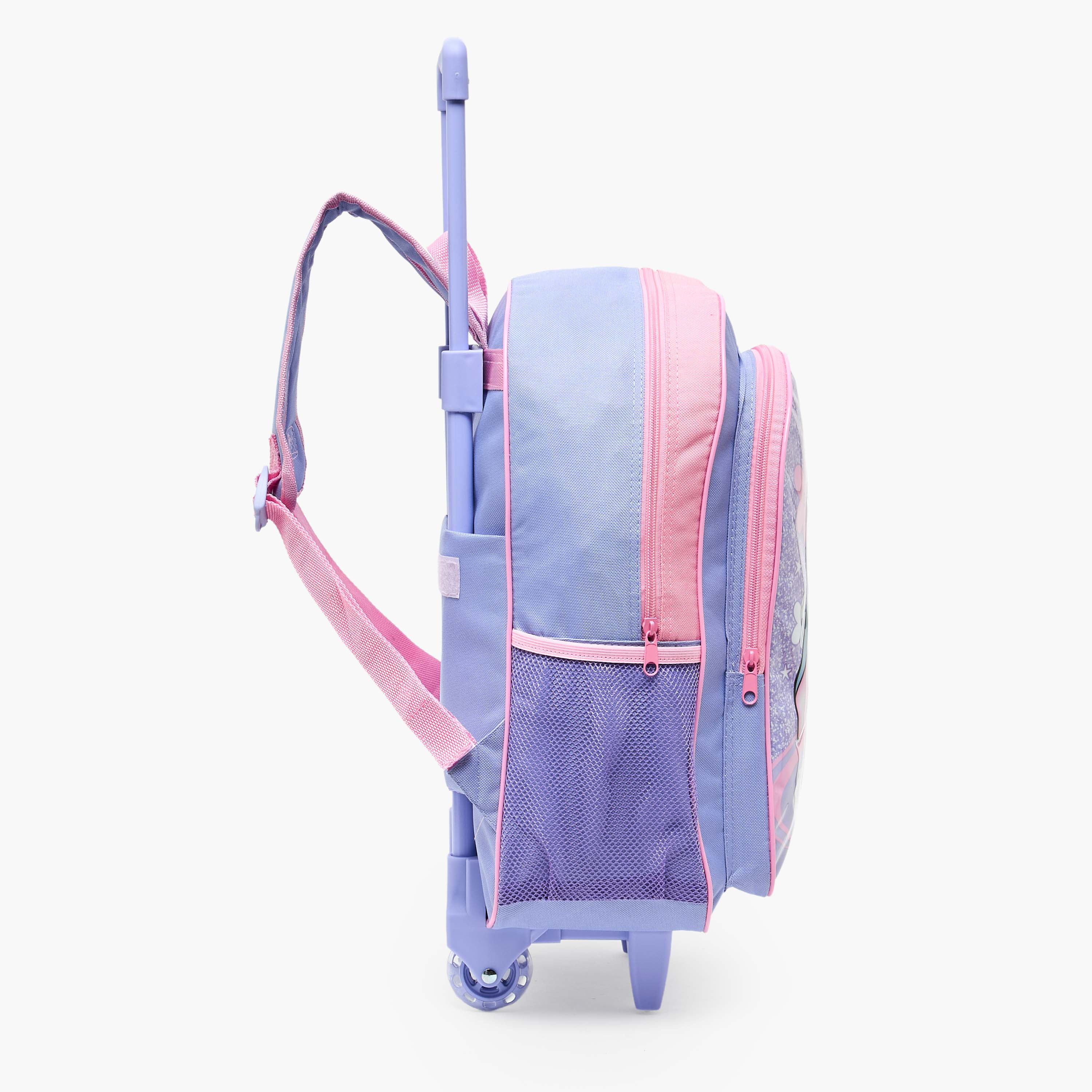Disney Stitch Print 5-Piece School Trolley Bag Set for Kids 5-8 Years with Lunch Bag - 16 inches-school-bagsandbackpacks-trolleybags-image-9