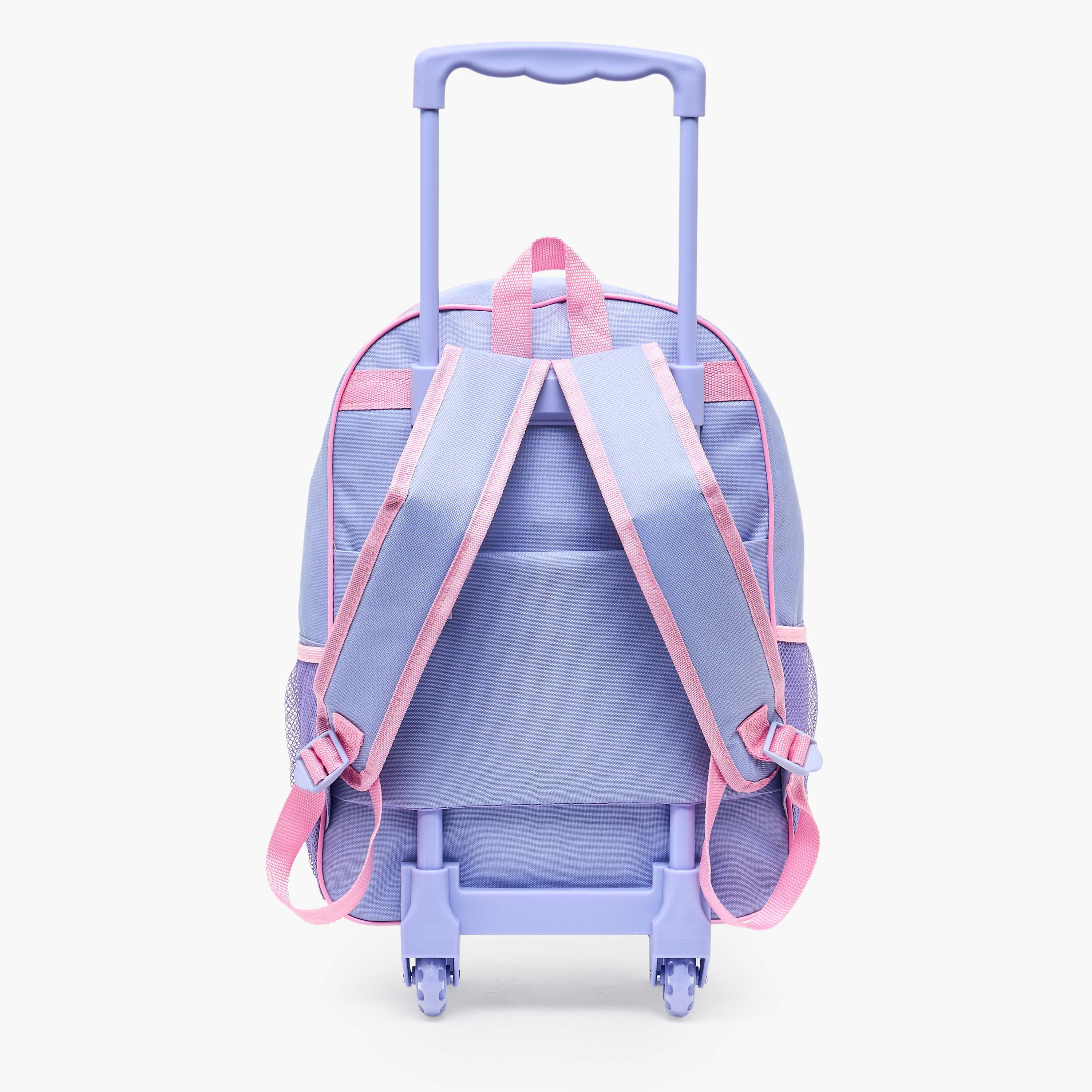 Disney Stitch Print 5-Piece School Trolley Bag Set for Kids 5-8 Years with Lunch Bag - 16 inches-school-bagsandbackpacks-trolleybags-image-10