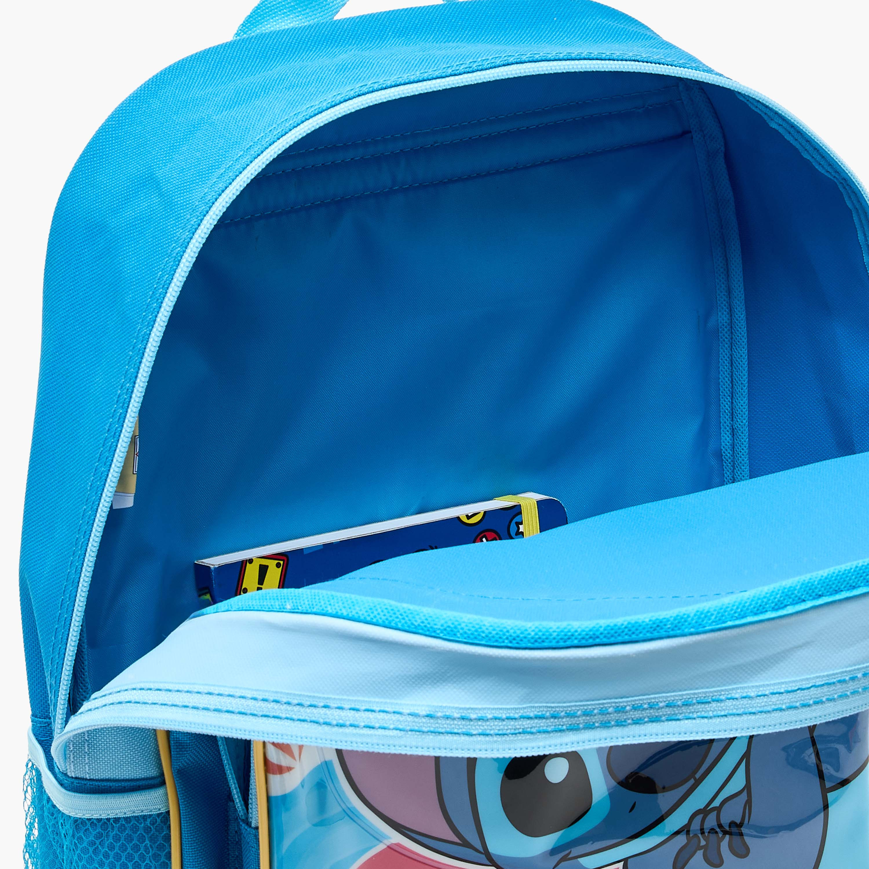 Disney Stitch Print Backpack 5-Piece School Bag Set for Kids 5-8 Years with Pencil Pouch-school-bagsandbackpacks-backpacks-image-5
