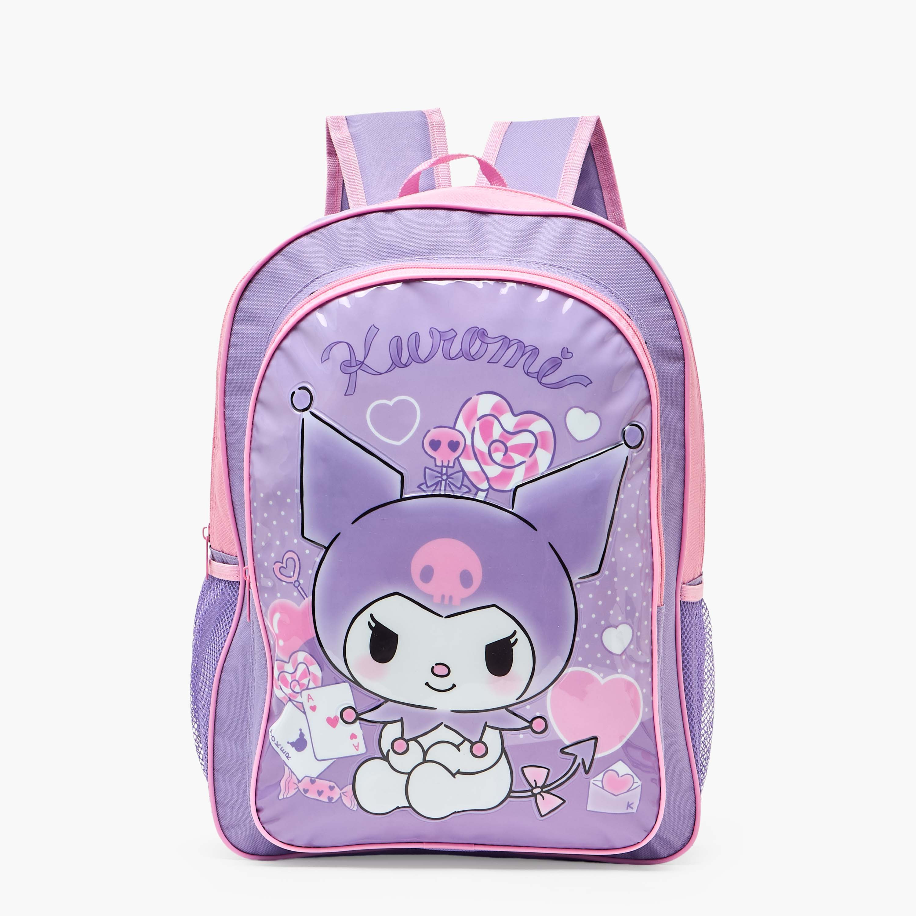 Sanrio Kuromi Print Backpack 5-Piece School Bag Set for Girls 5-8 Years with Pencil Pouch-school-bagsandbackpacks-backpacks-image-2